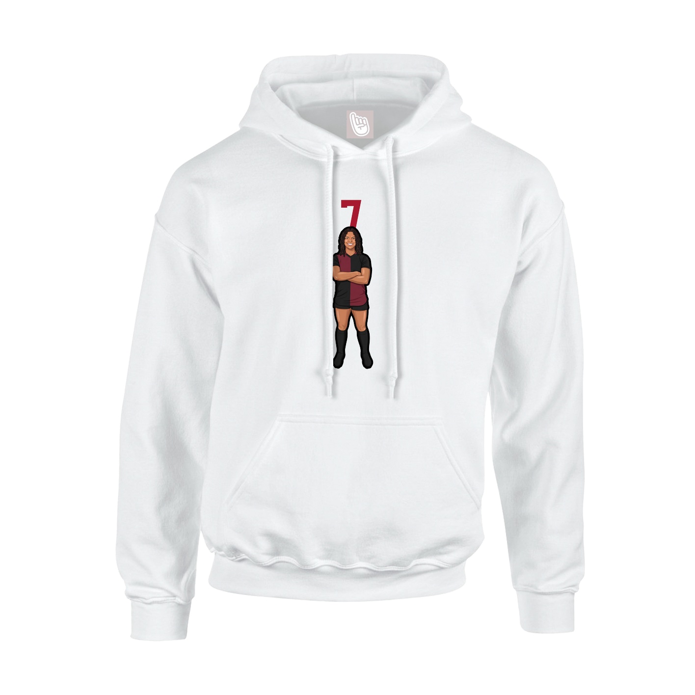 Youth Hoodie — Number Top in White
