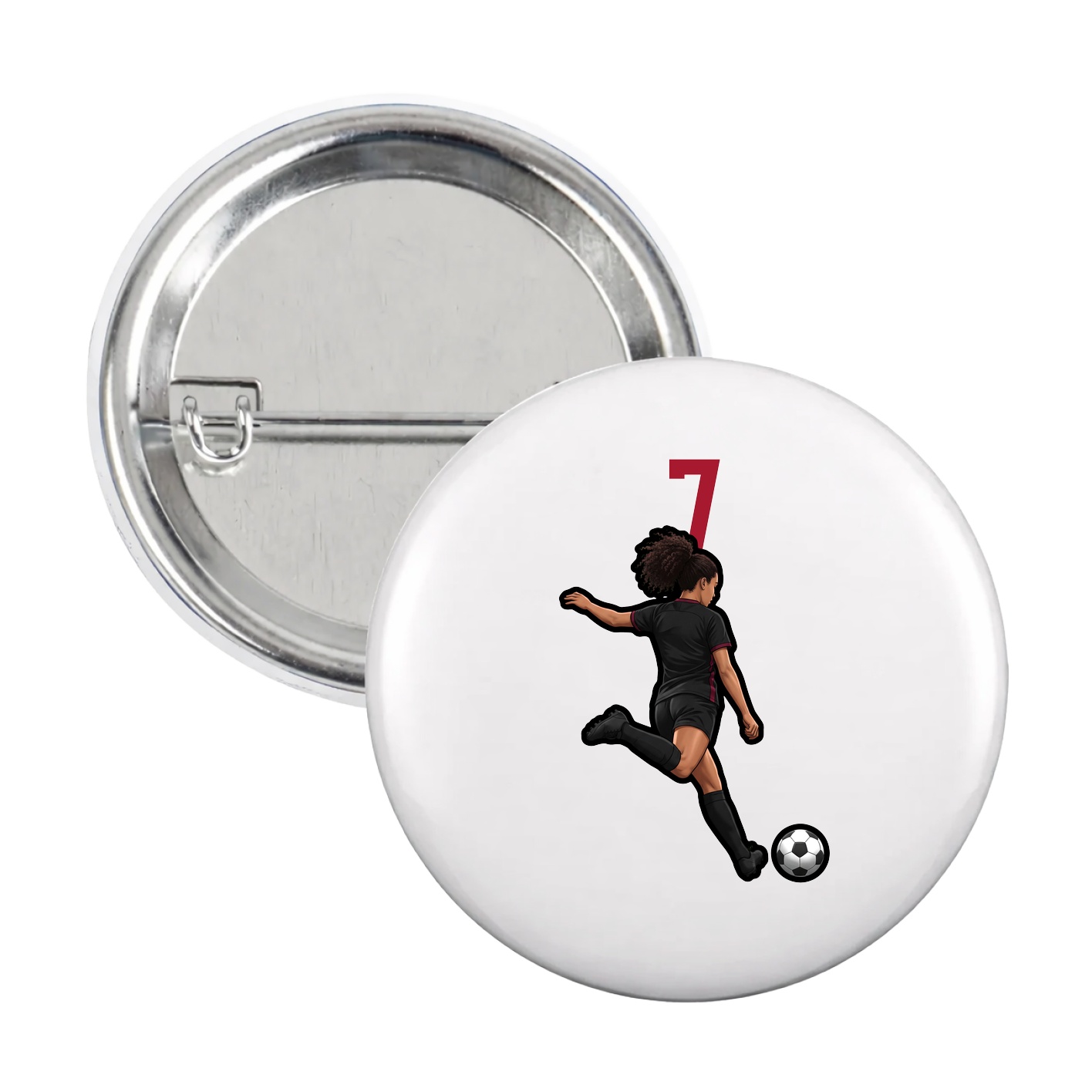 Game Day Button — Number Top in White