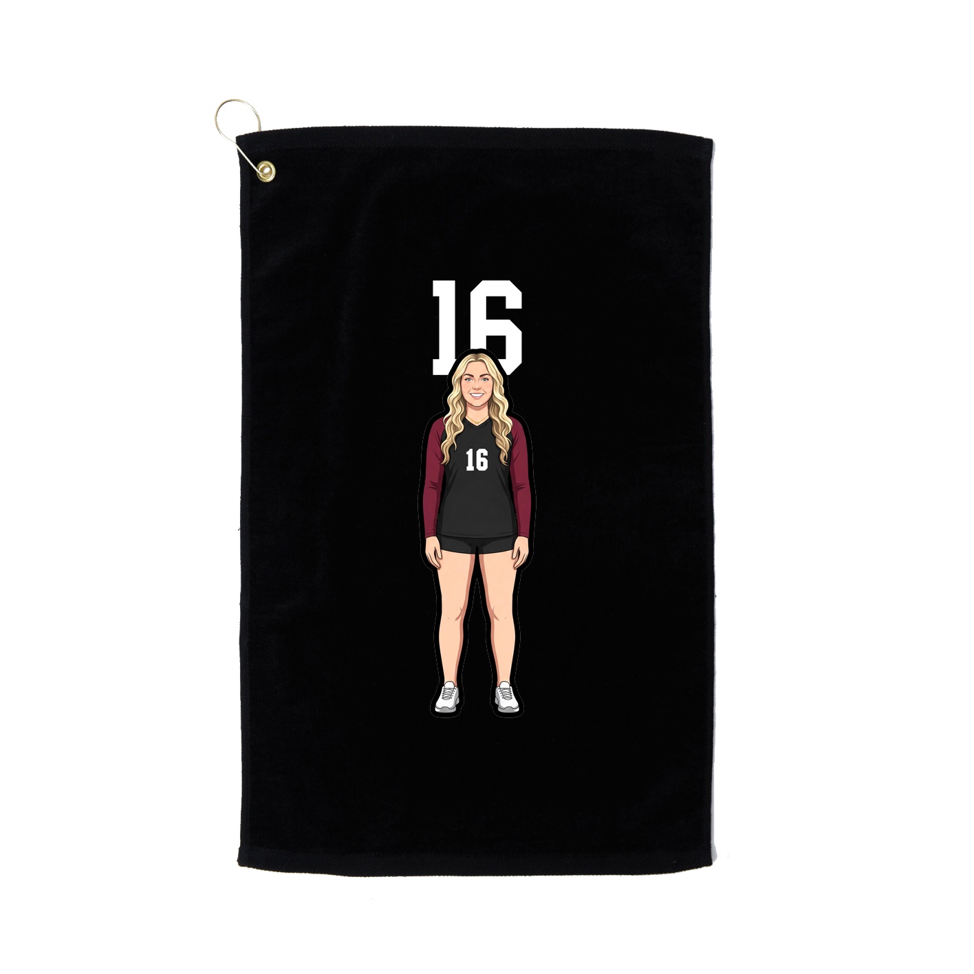 Golf Towel — Number Top in Black