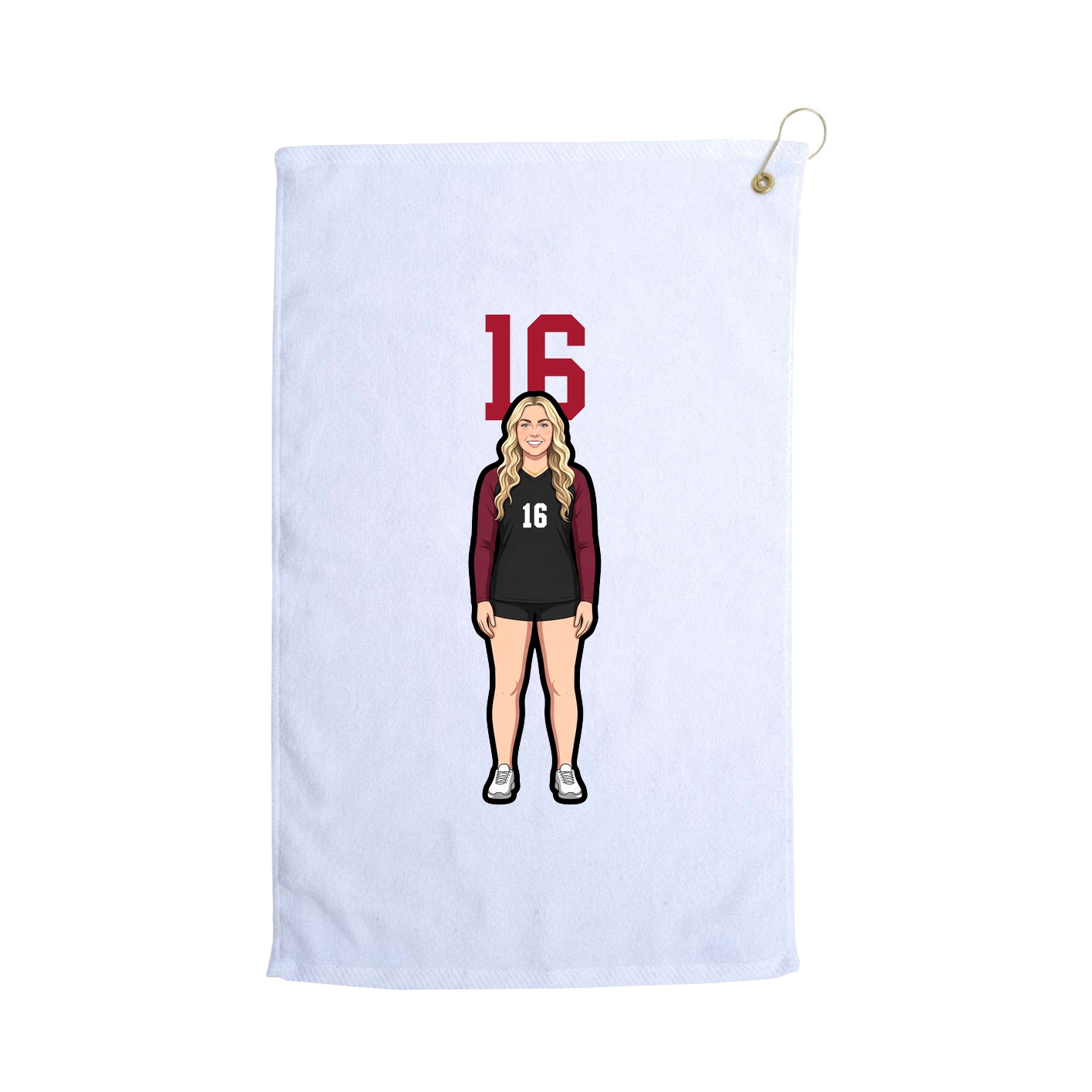 Golf Towel — Number Top in White