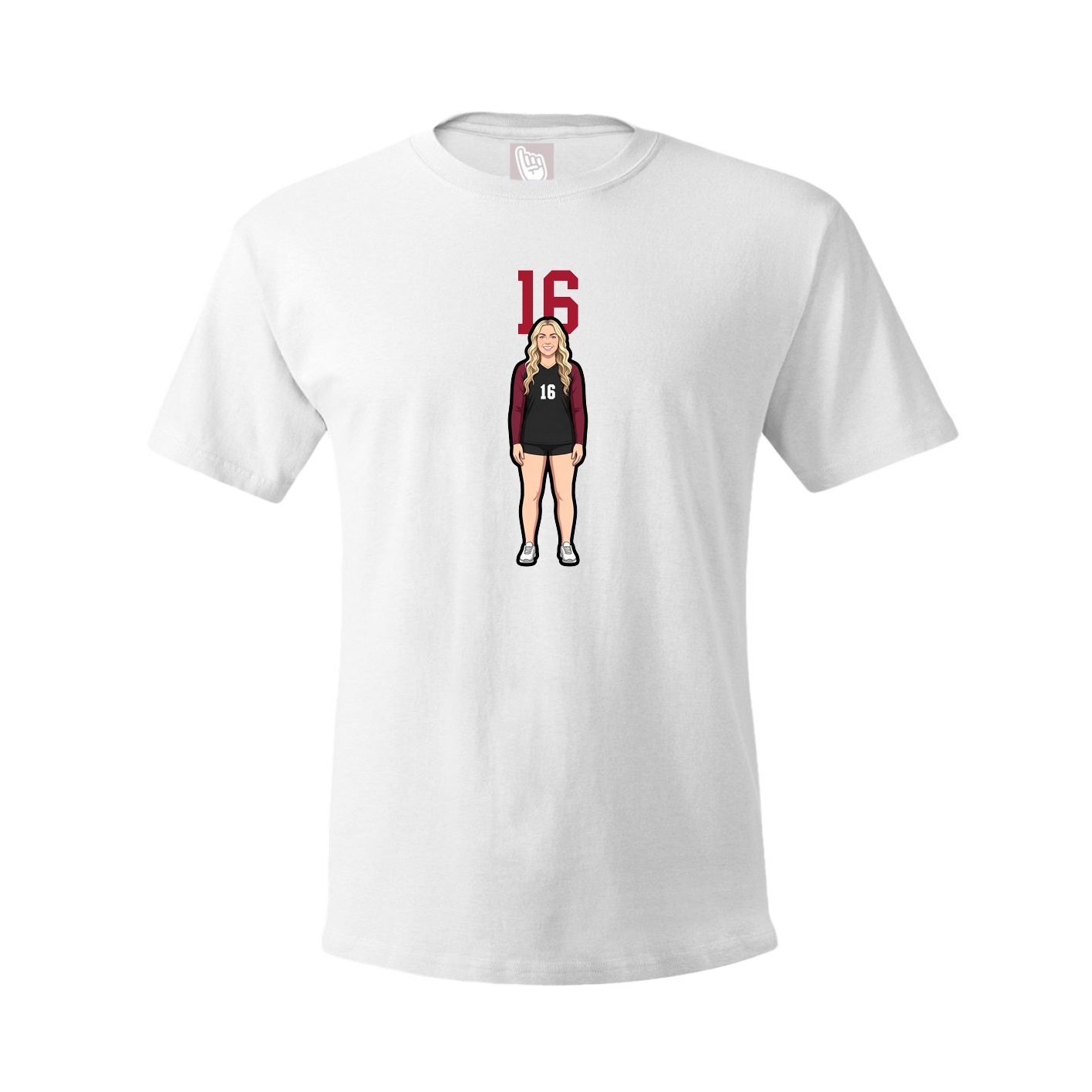 Youth Tee — Number Top in White