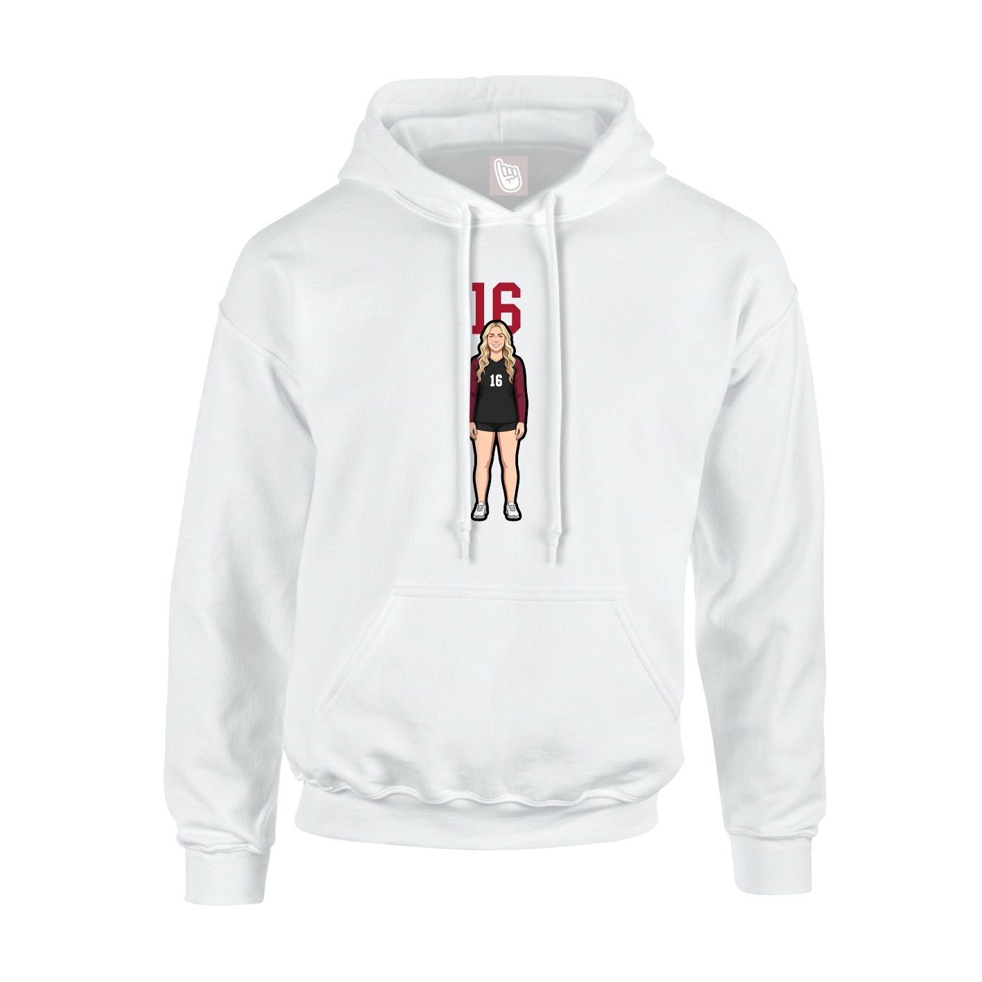 Hoodie — Number Top in White