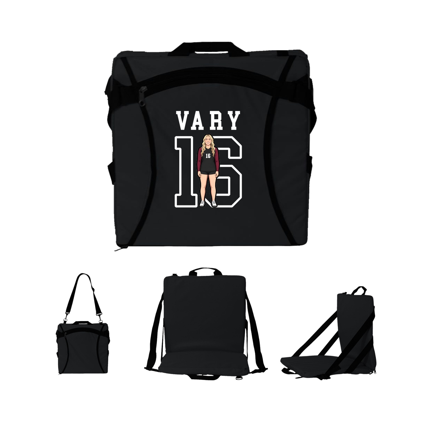 Folding Stadium Seat — Shirsey in Black