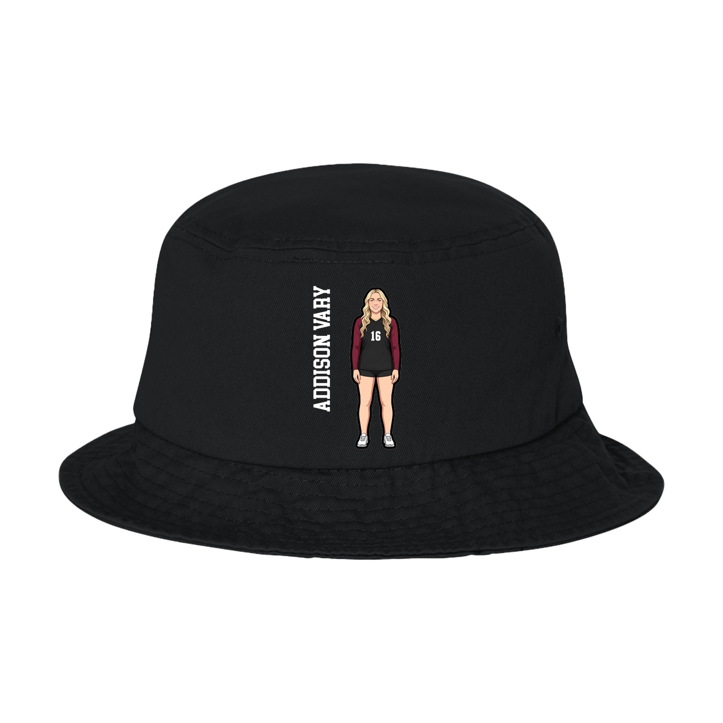 Bucket Cap — Name Vertical in Black