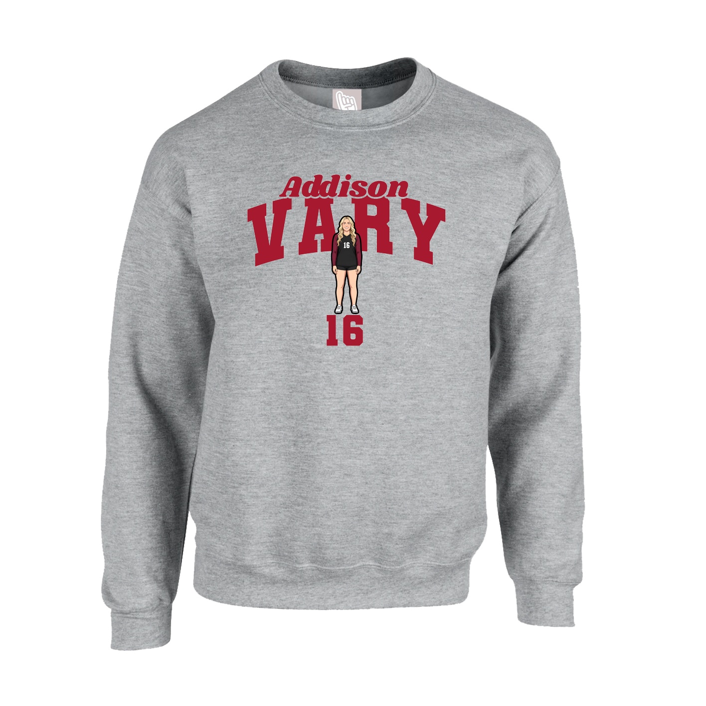 Fleece Crew — Signature Arch in Grey
