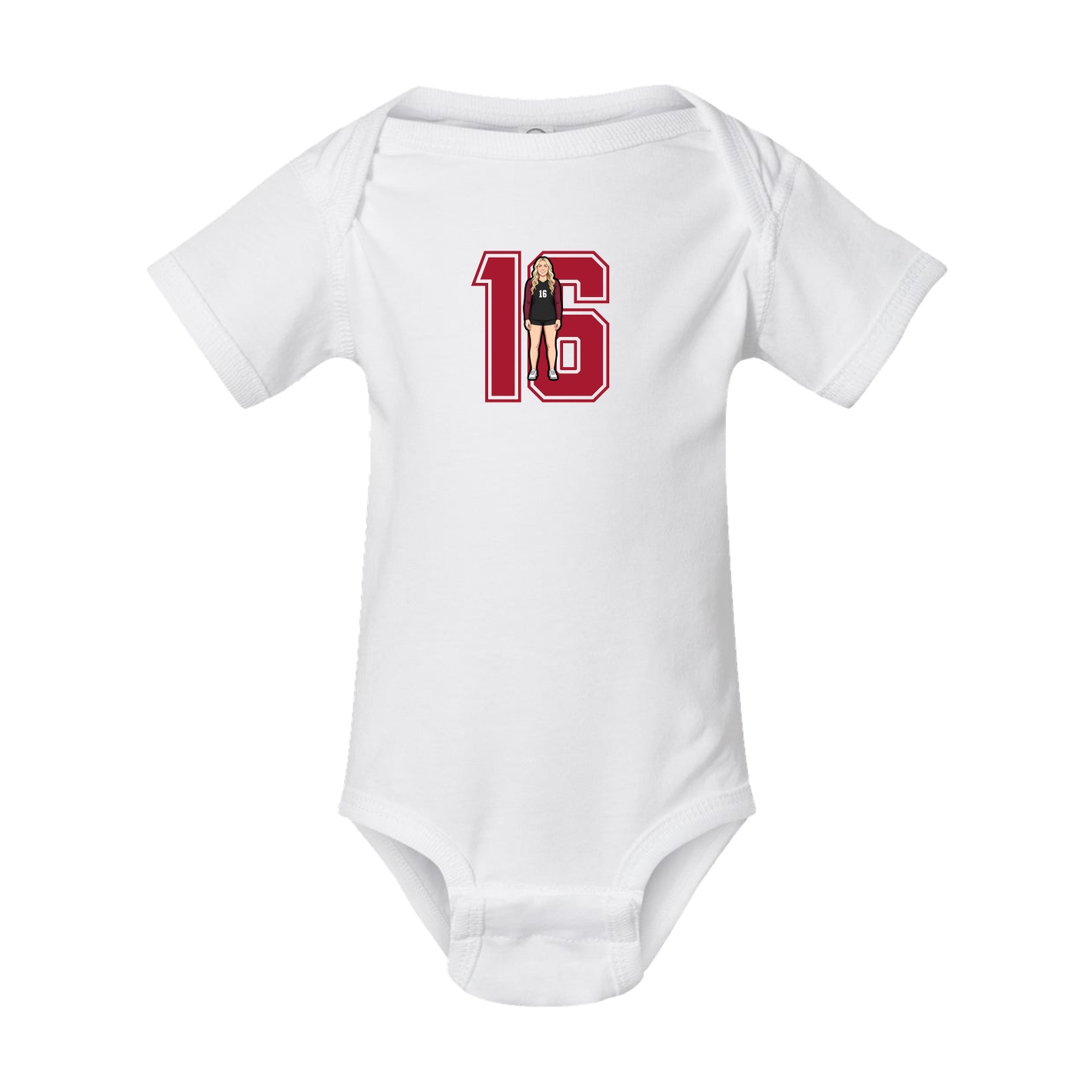 Baby Onesie — Number in White