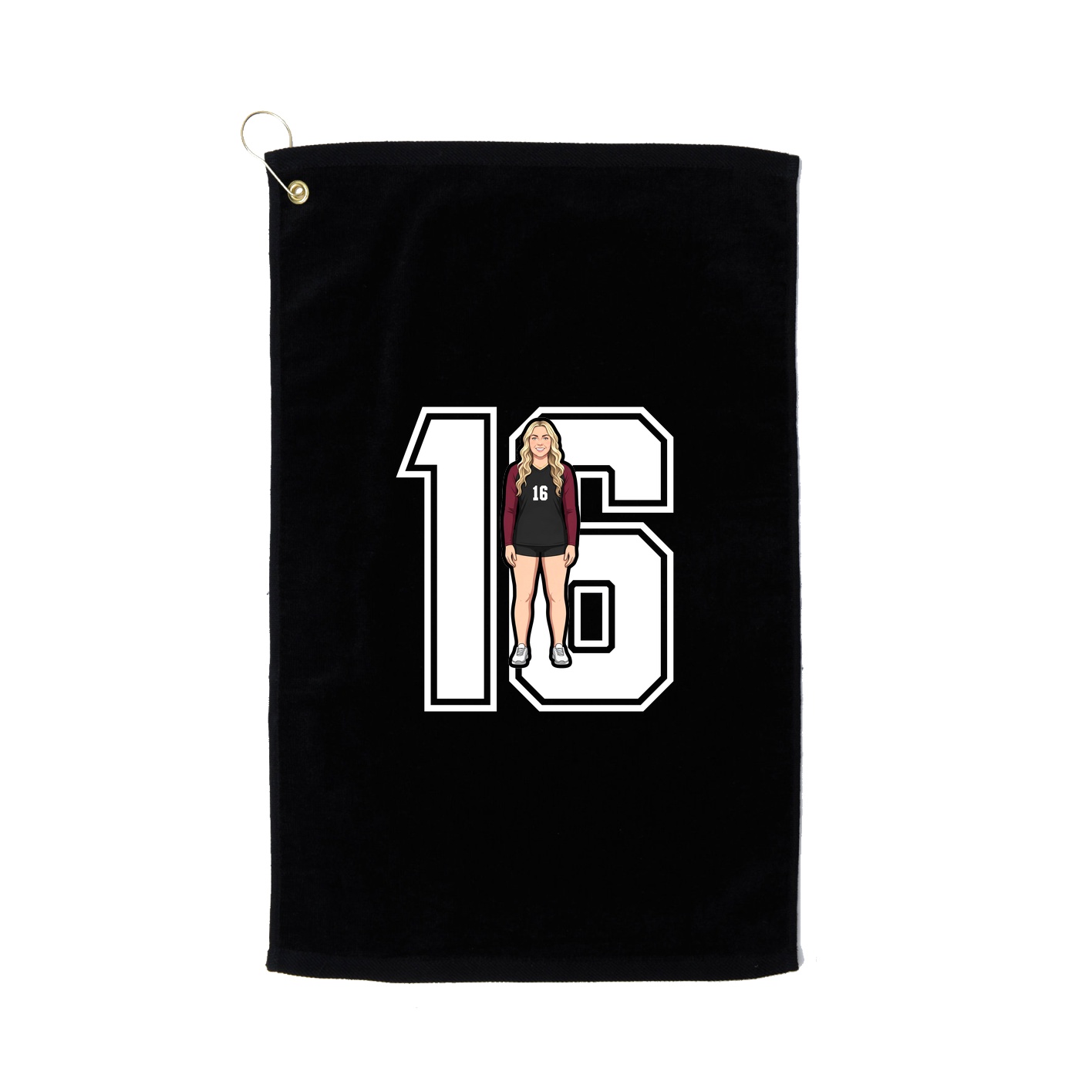 Golf Towel — Number in Black