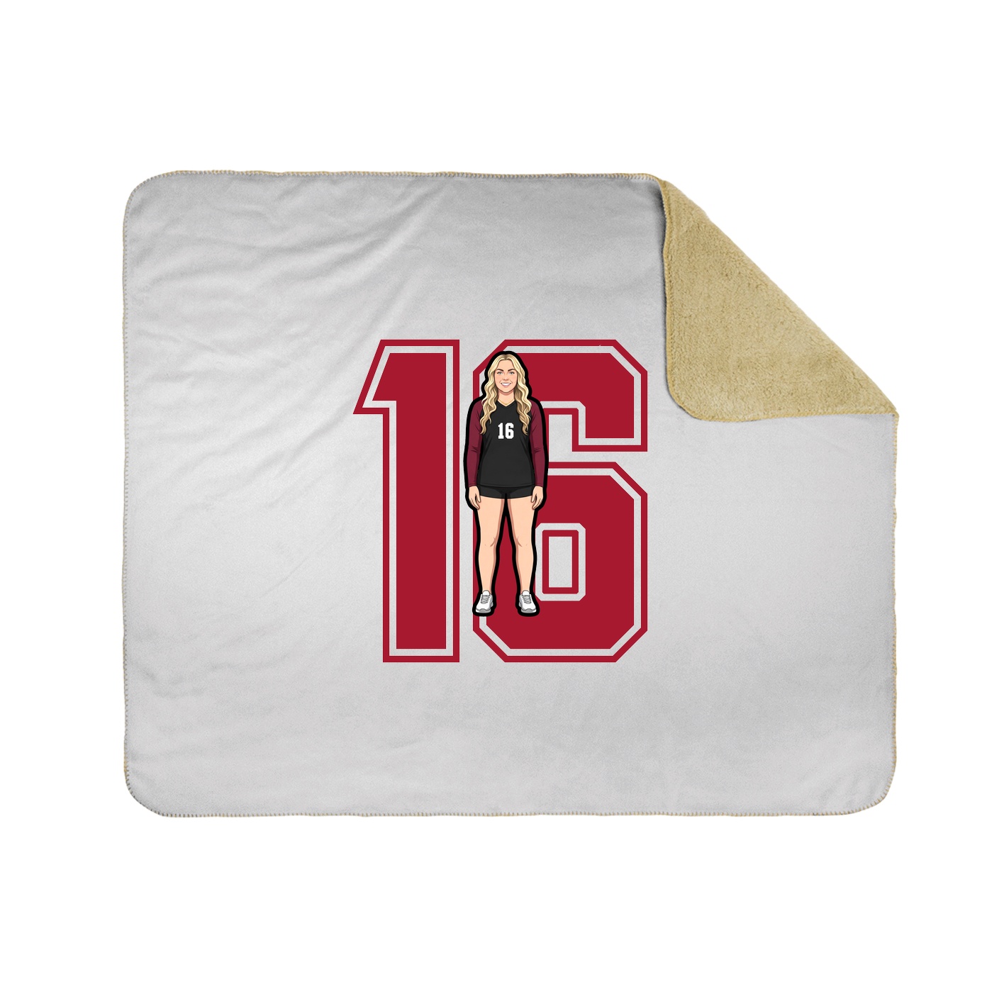 Throw Blanket — Number in White