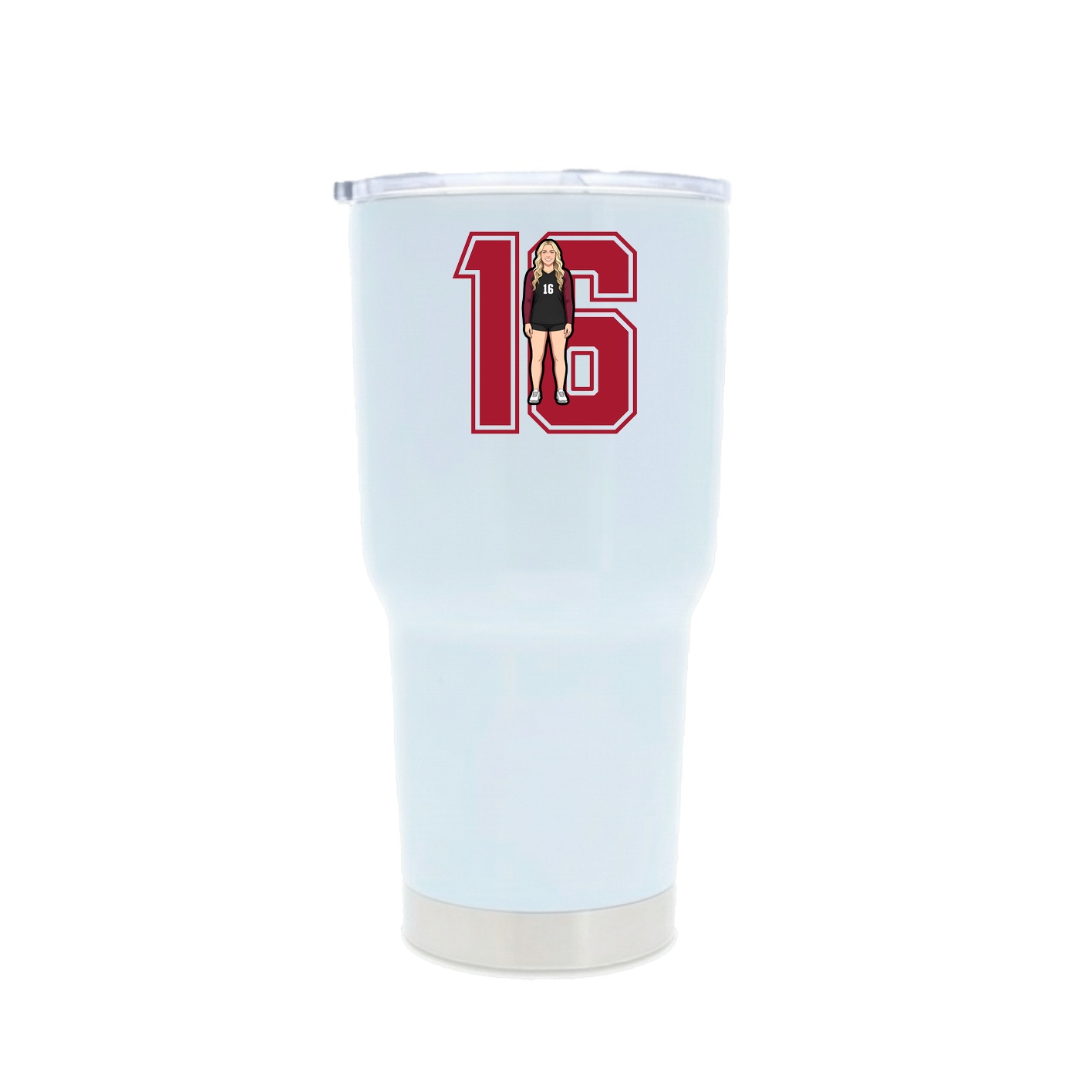 30oz Stainless Steel Tumbler — Number in White