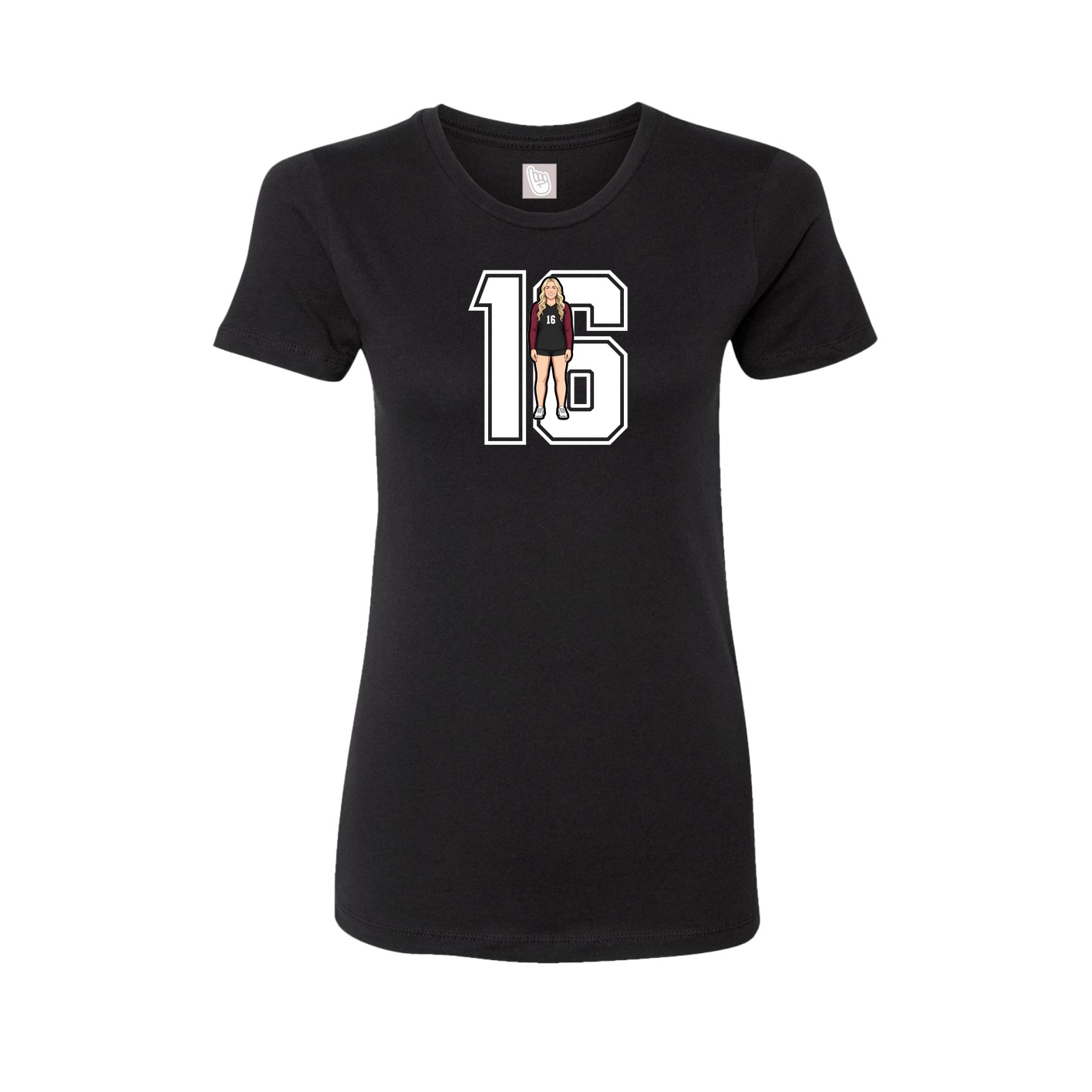 Womens Tee — Number in Black
