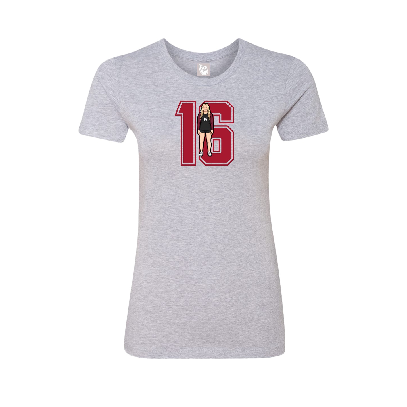 Fitted Women's Tee — Number in Grey