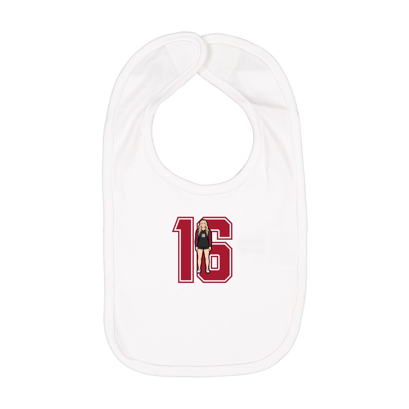 Infant Bib — Number in White