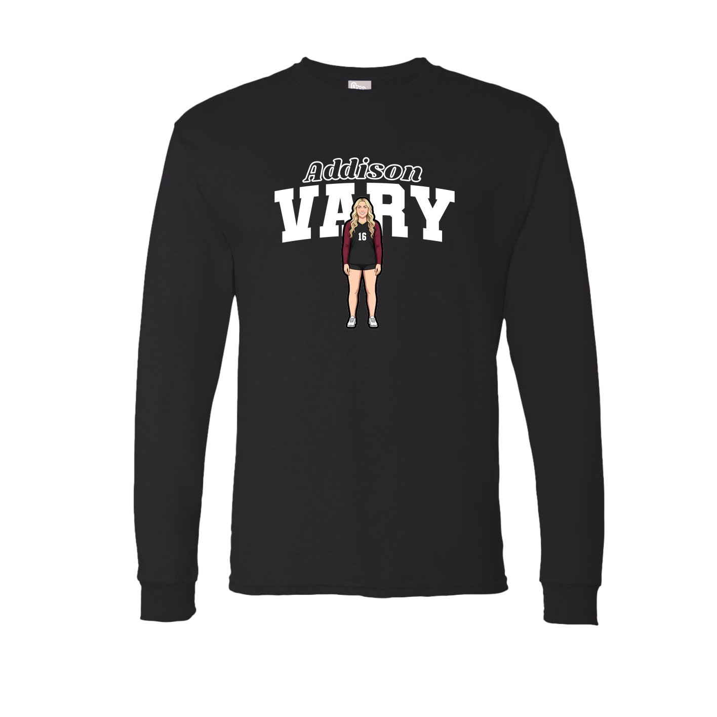 Long Sleeve Tee — Name Arch in Black