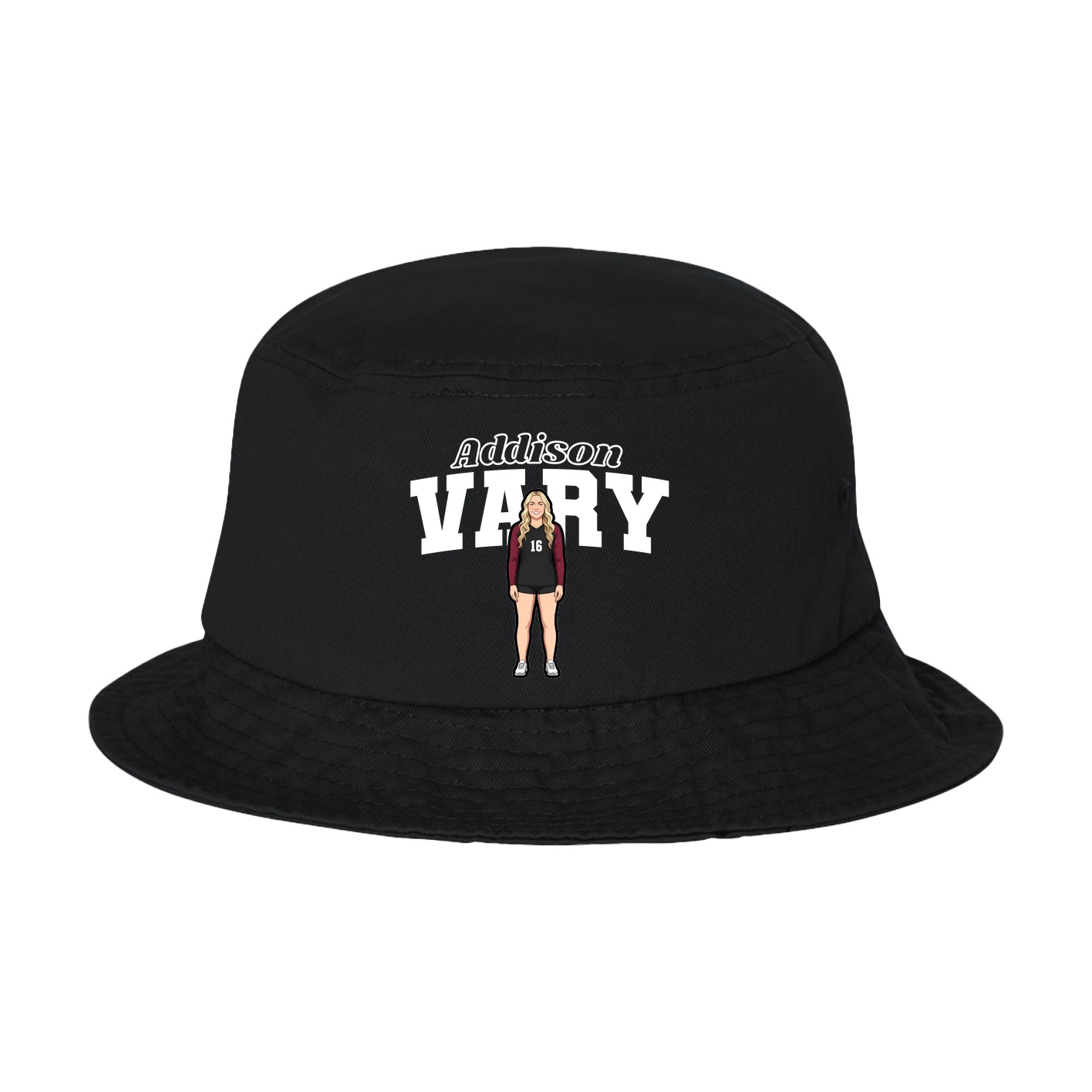 Bucket Cap — Name Arch in Black