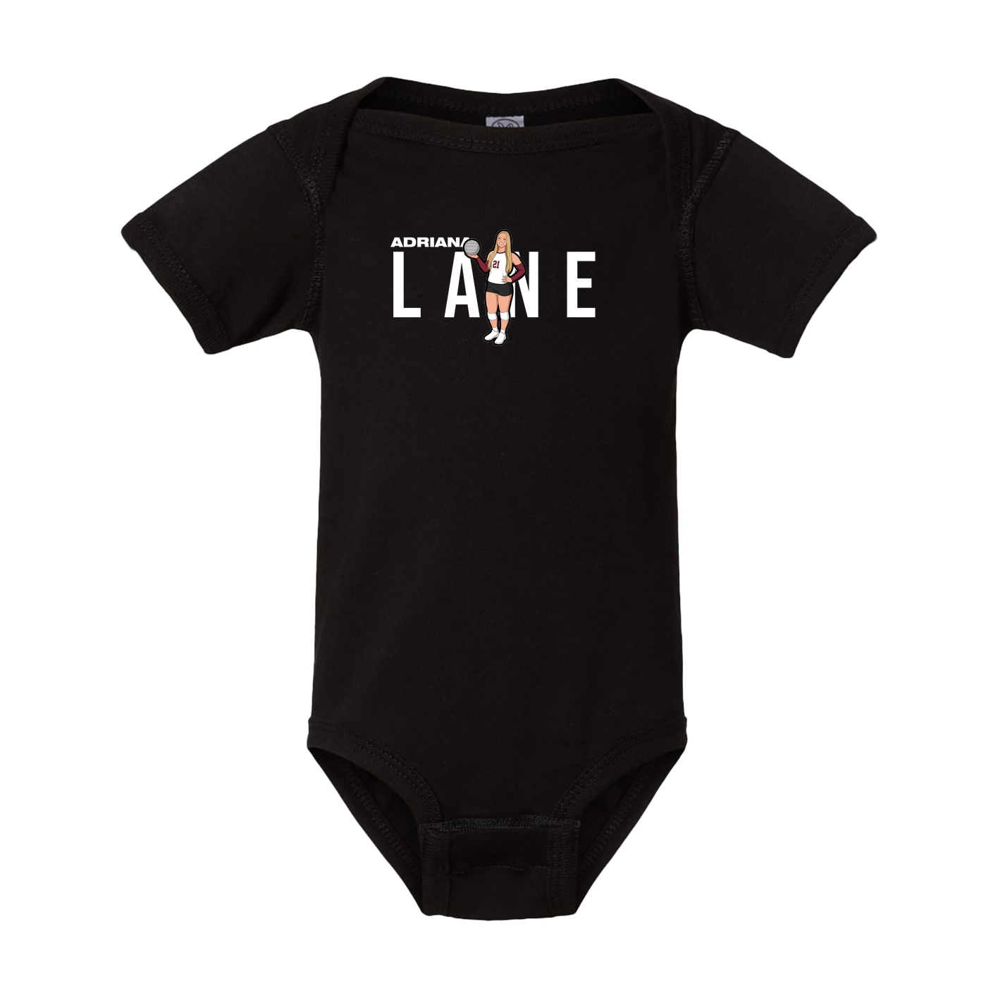 Baby Onesie — Player Name in Black