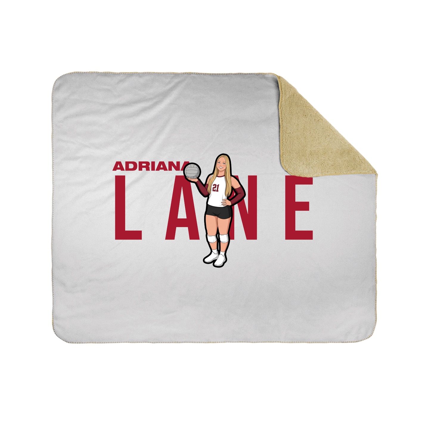 Throw Blanket — Player Name in White
