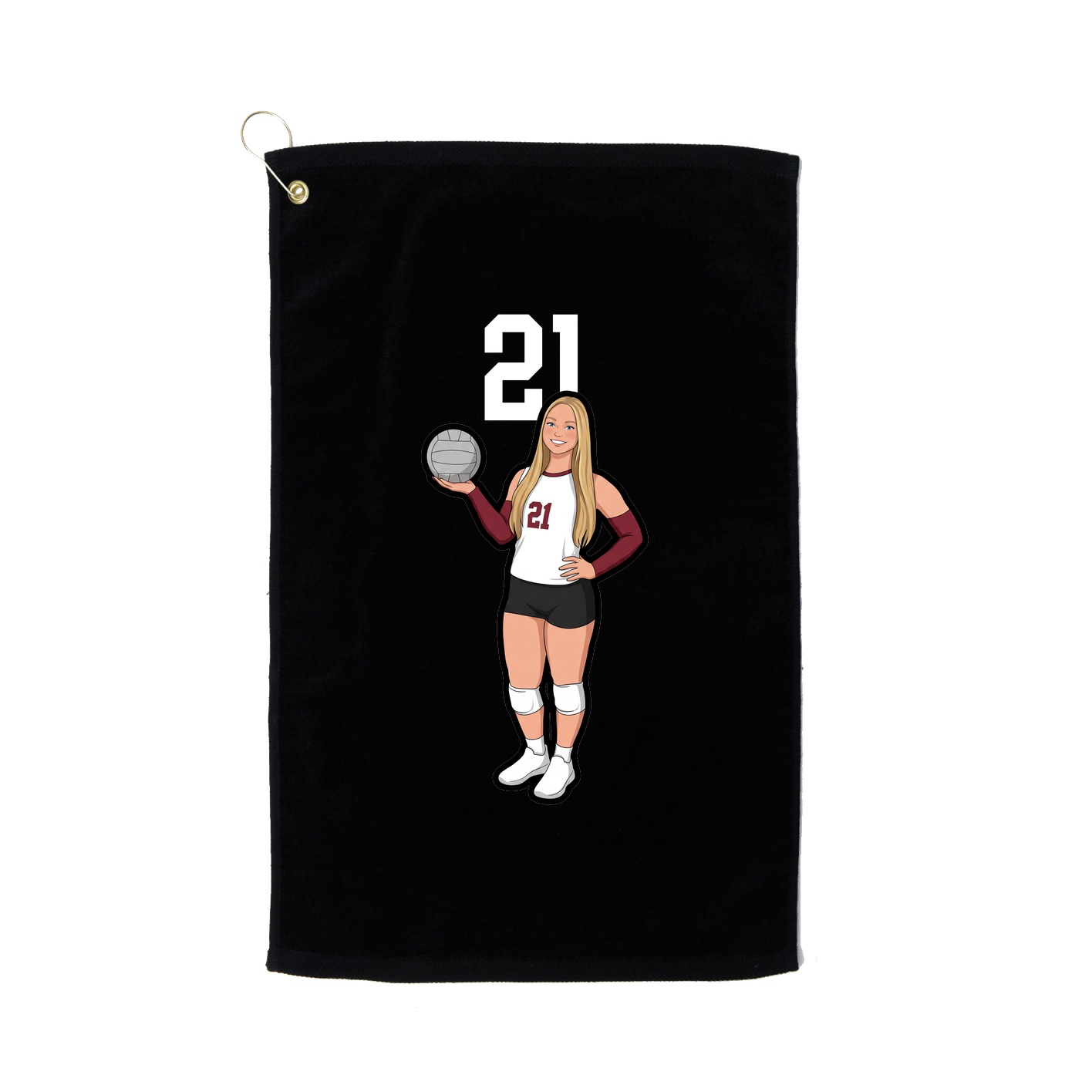 Golf Towel — Number Top in Black