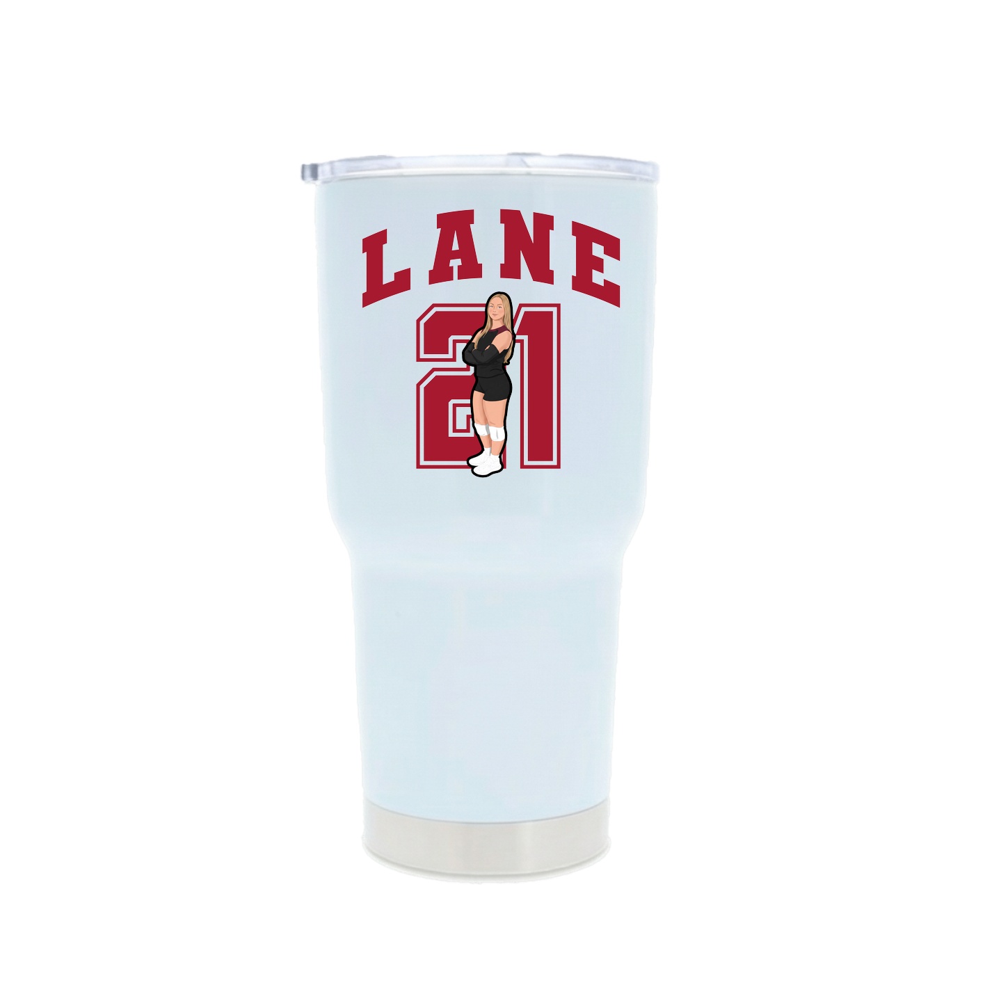 30oz Stainless Steel Tumbler — Number in White
