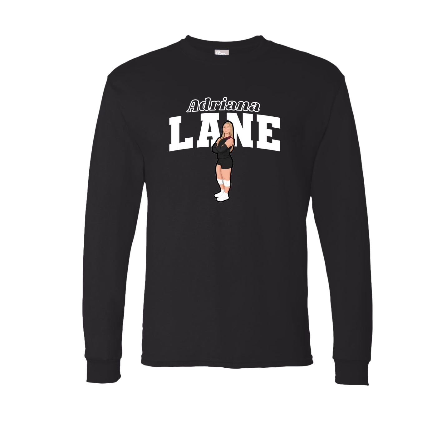 Long Sleeve Tee — Name Arch in Black