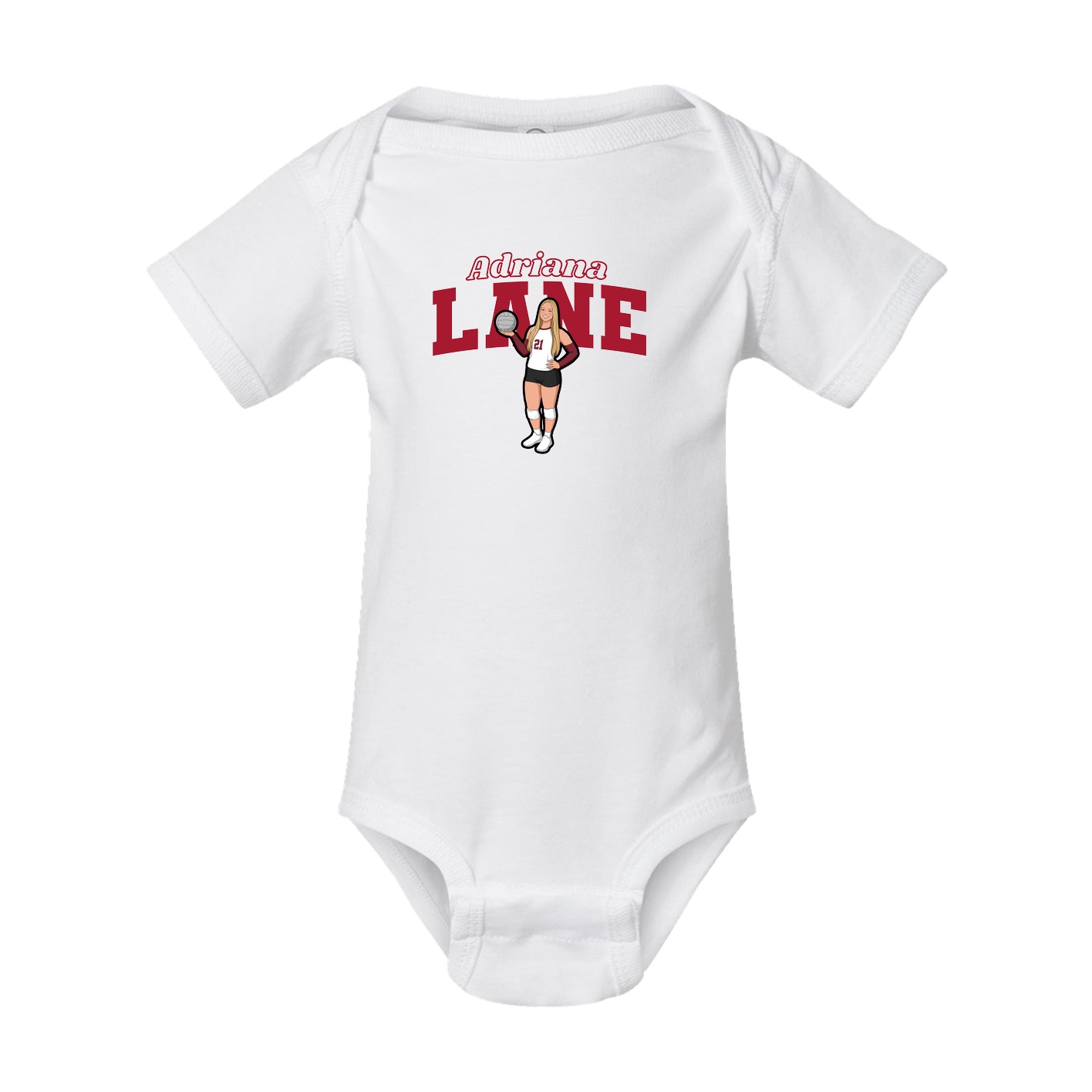 Baby Onesie — Name Arch in White
