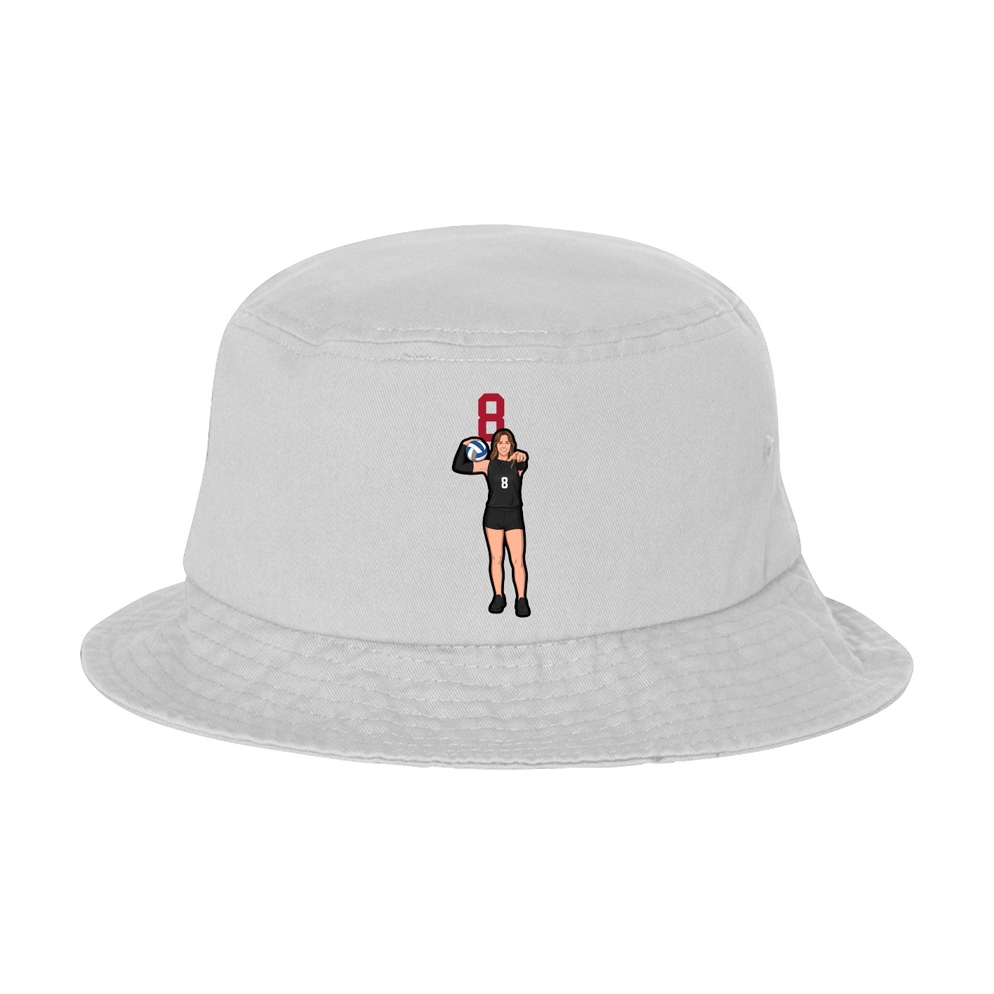 Bucket Cap — Number Top in White