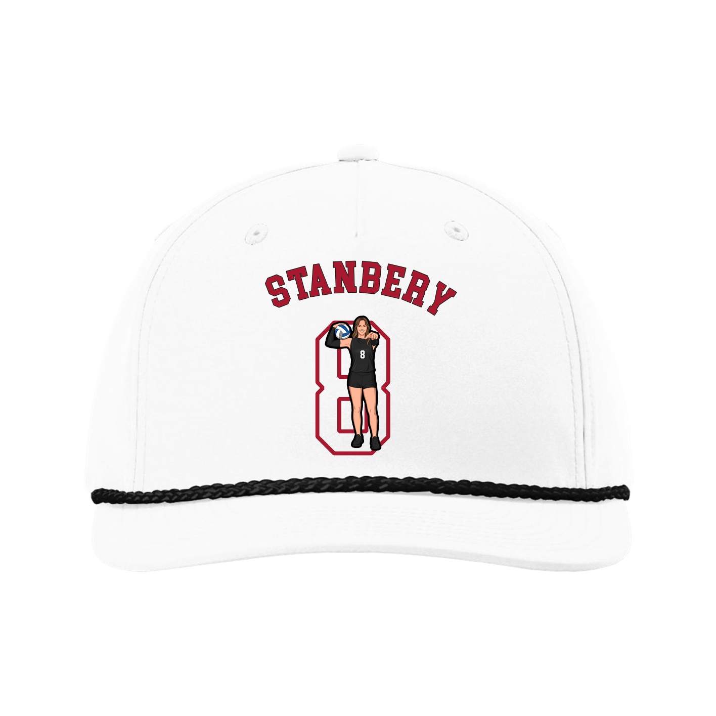 Five-Panel Classic Rope Cap — Shirsey Arch in White
