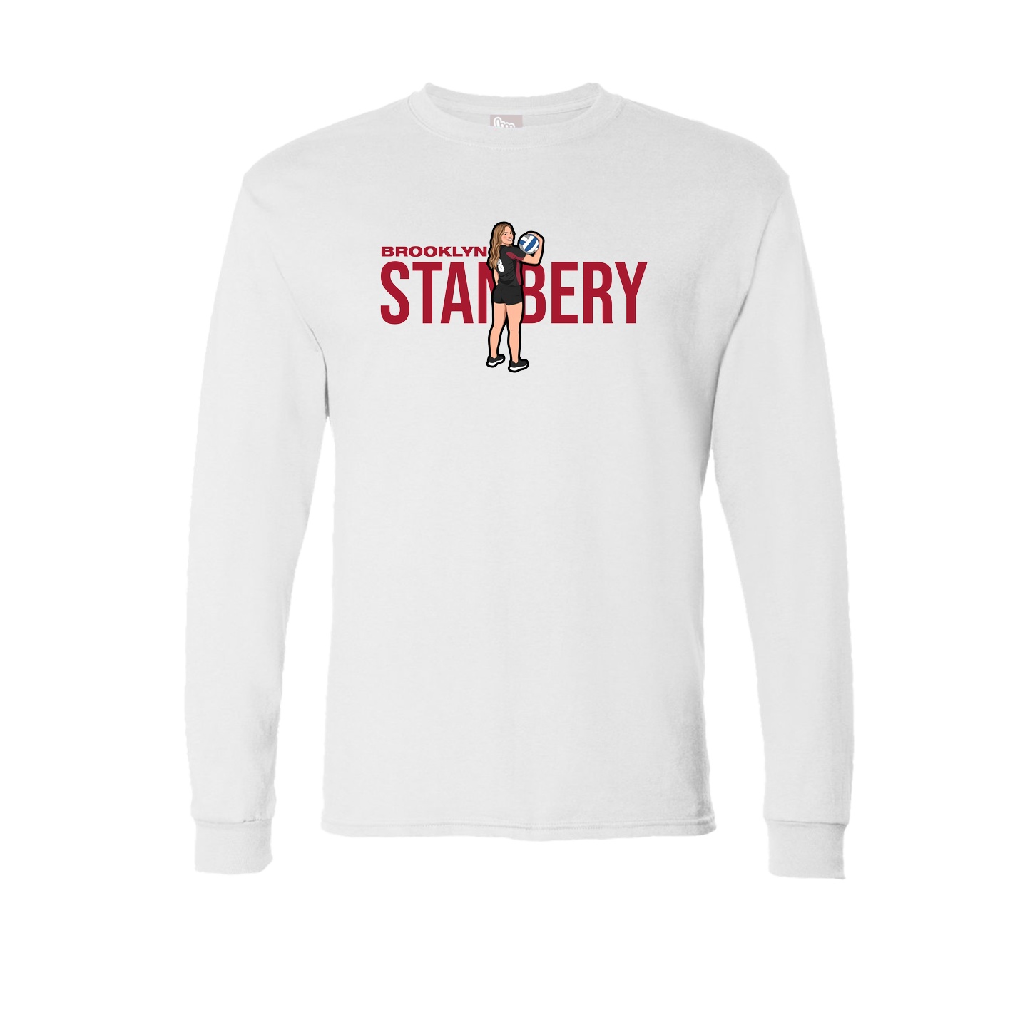 Long Sleeve Tee — Player Name in White