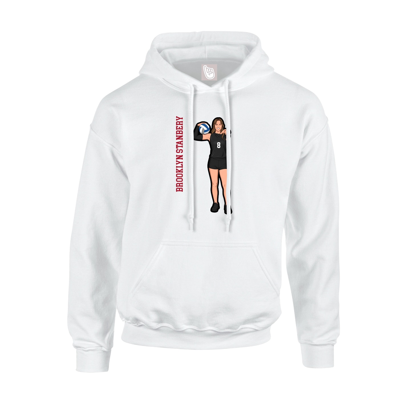 Hoodie — Name Vertical in White