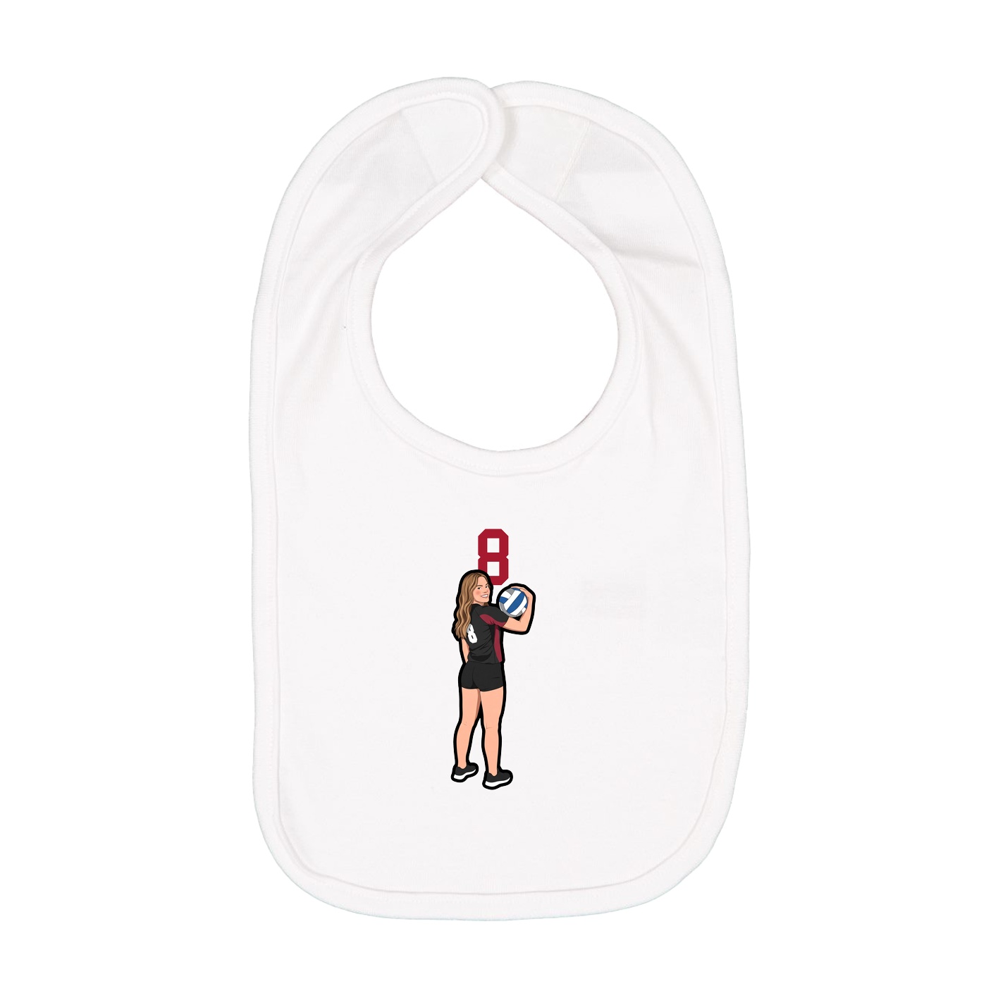 Infant Bib — Number Top in White