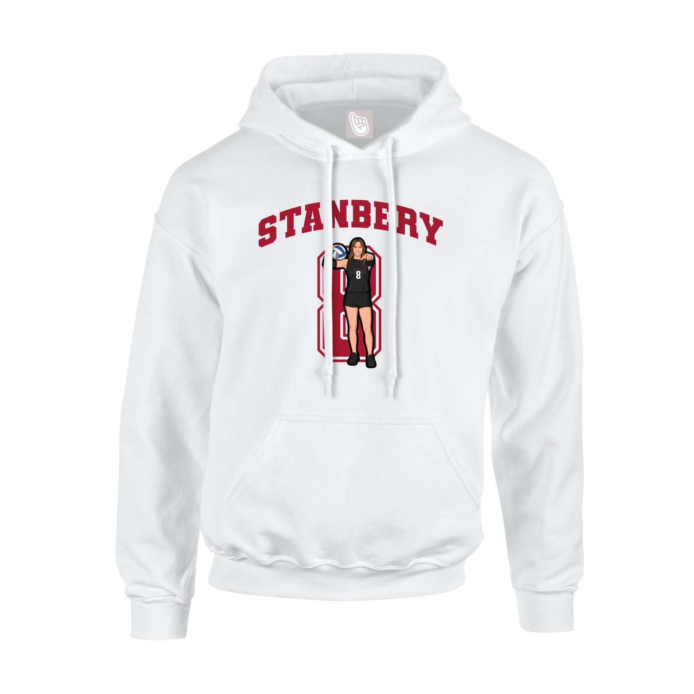 Youth Hoodie — Number in White