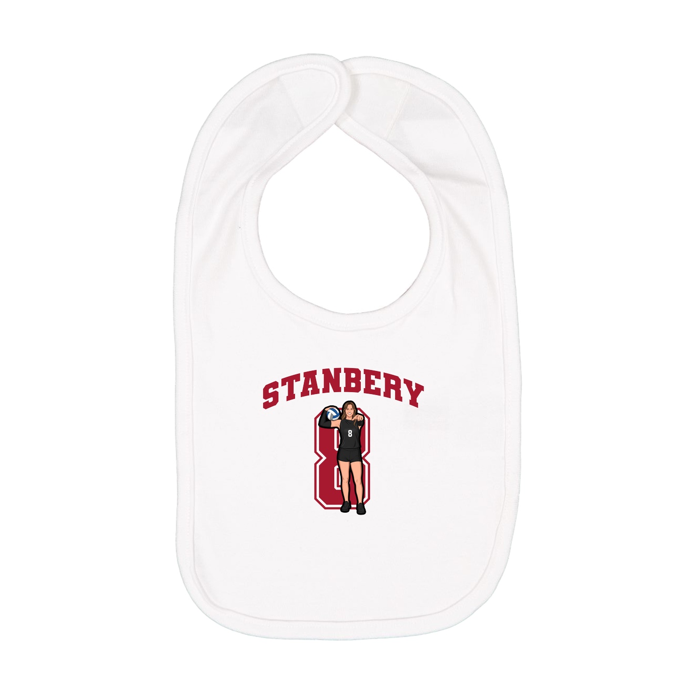 Infant Bib — Number in White