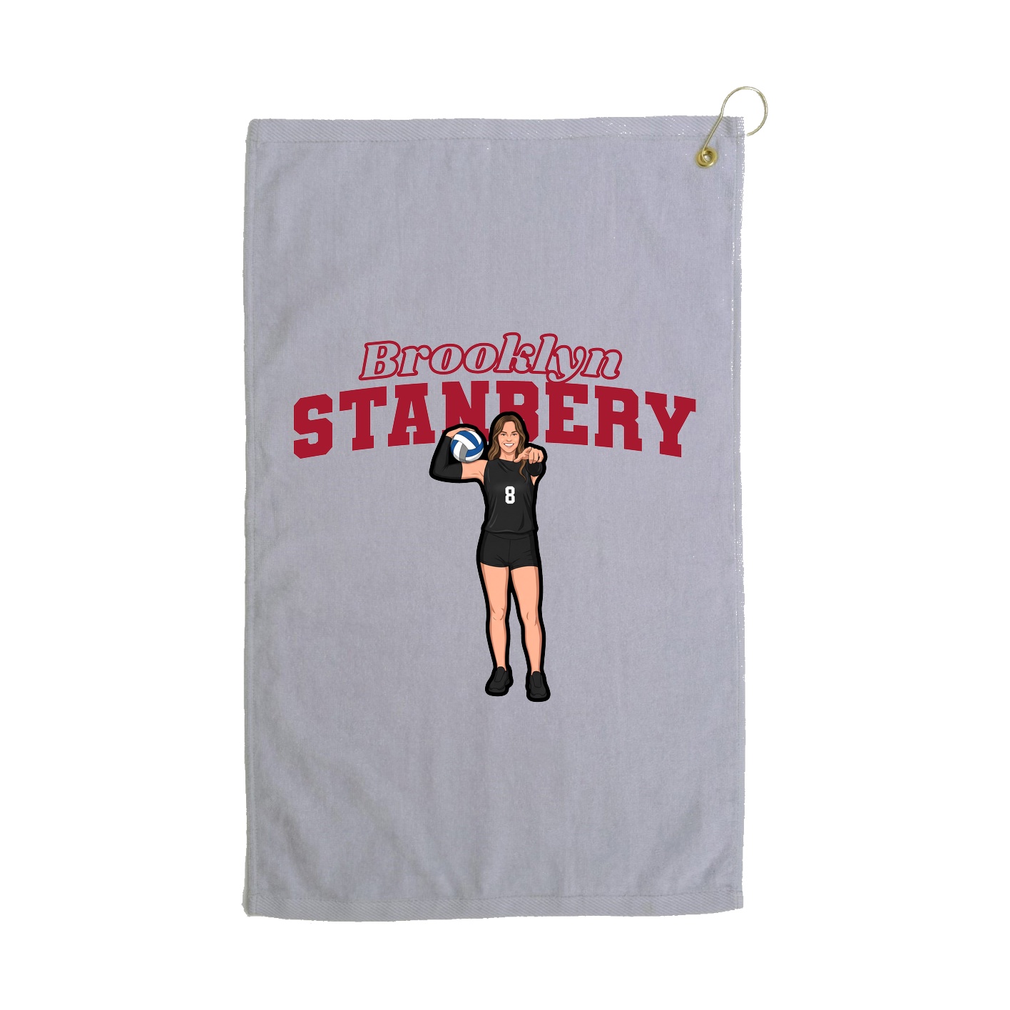 Golf Towel — Name Arch in Grey
