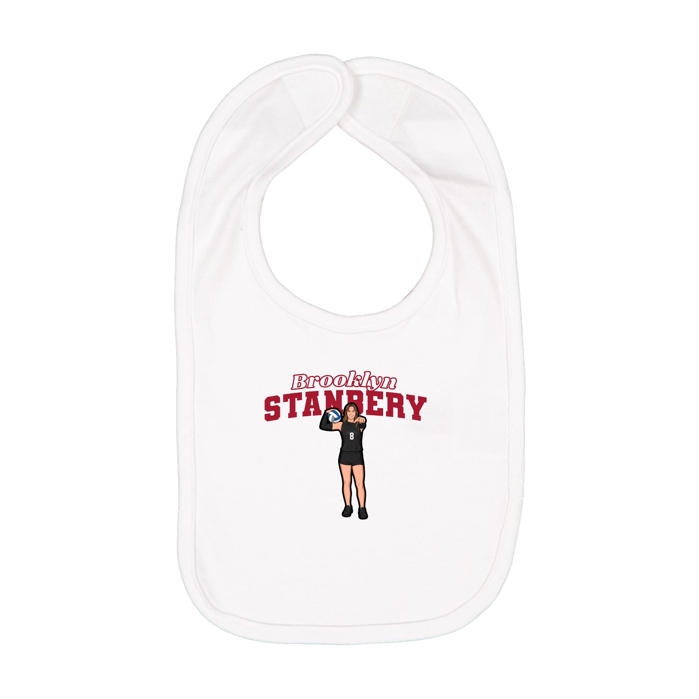 Infant Bib — Name Arch in White