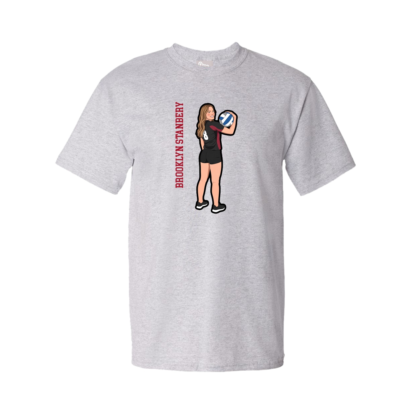 Youth Tee — Name Vertical in Grey