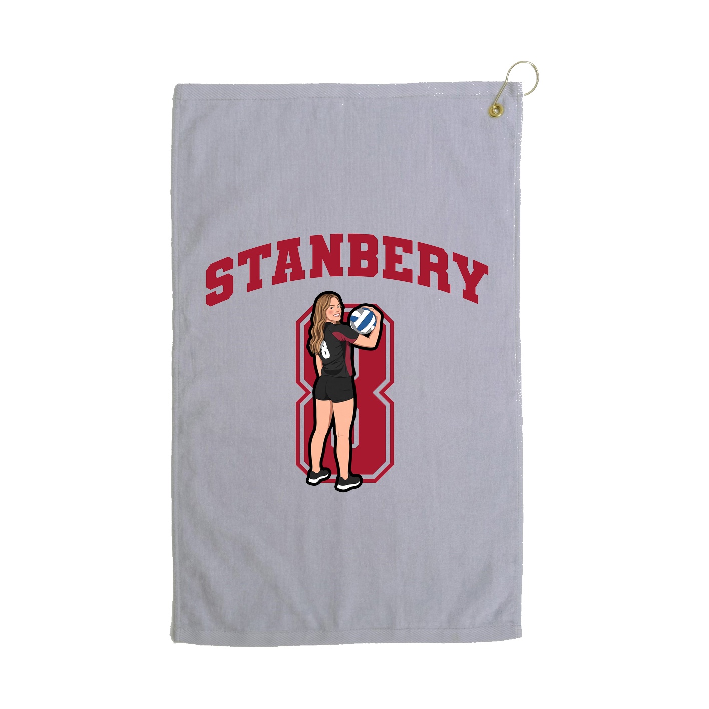 Golf Towel — Number in Grey