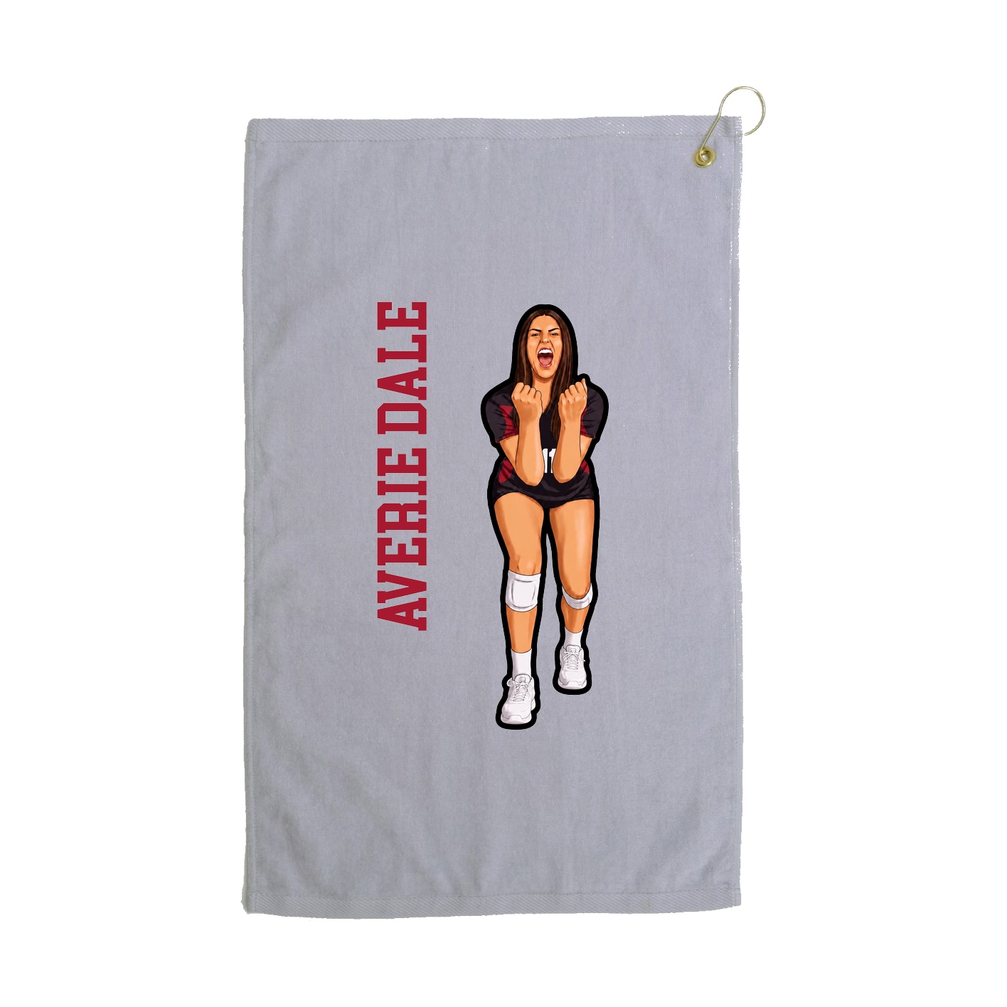 Golf Towel — Name Vertical in Grey