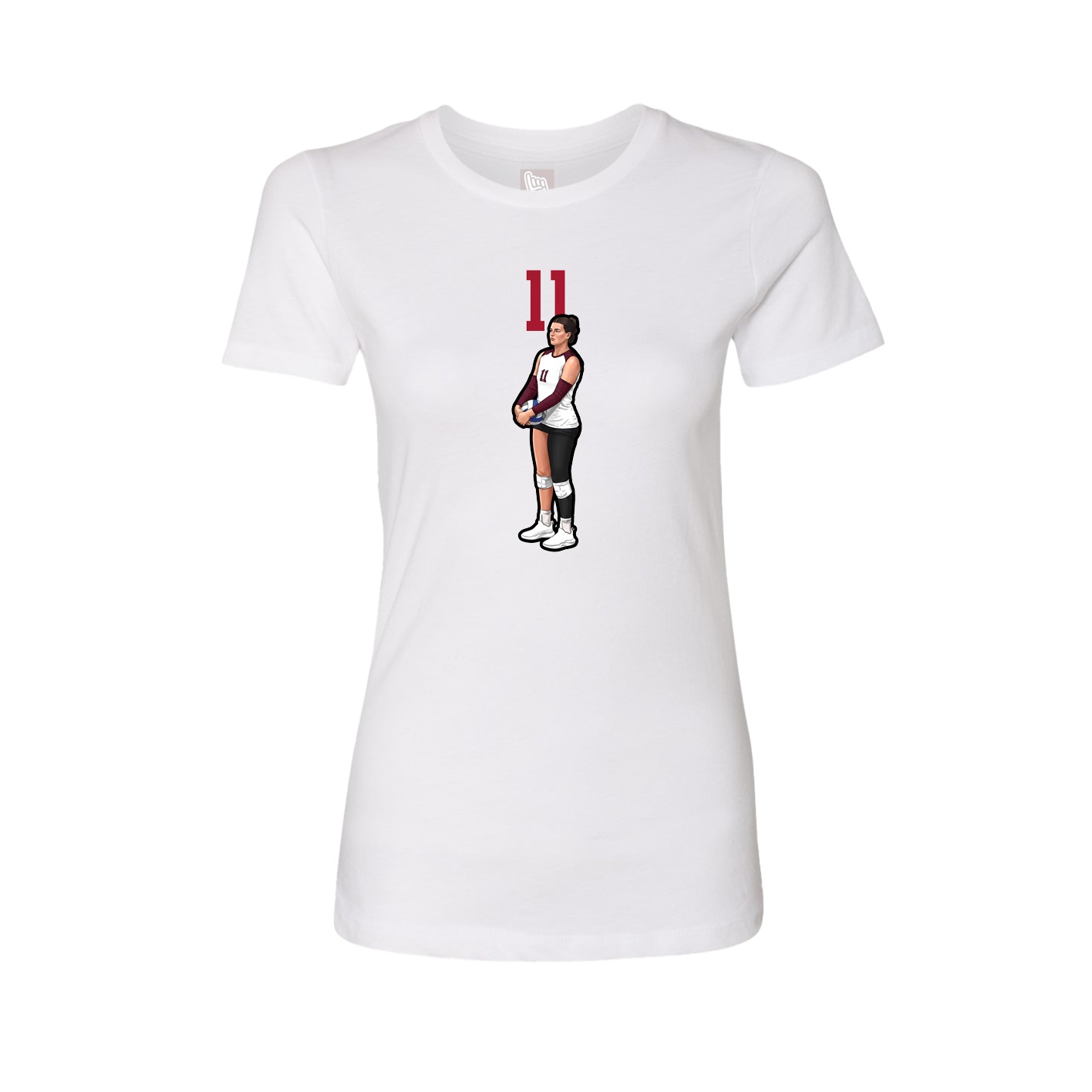 Fitted Women's Tee — Number Top in White