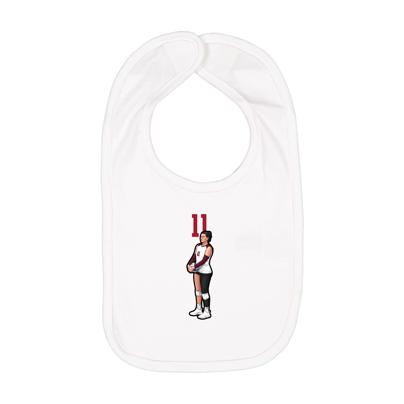 Infant Bib — Number Top in White