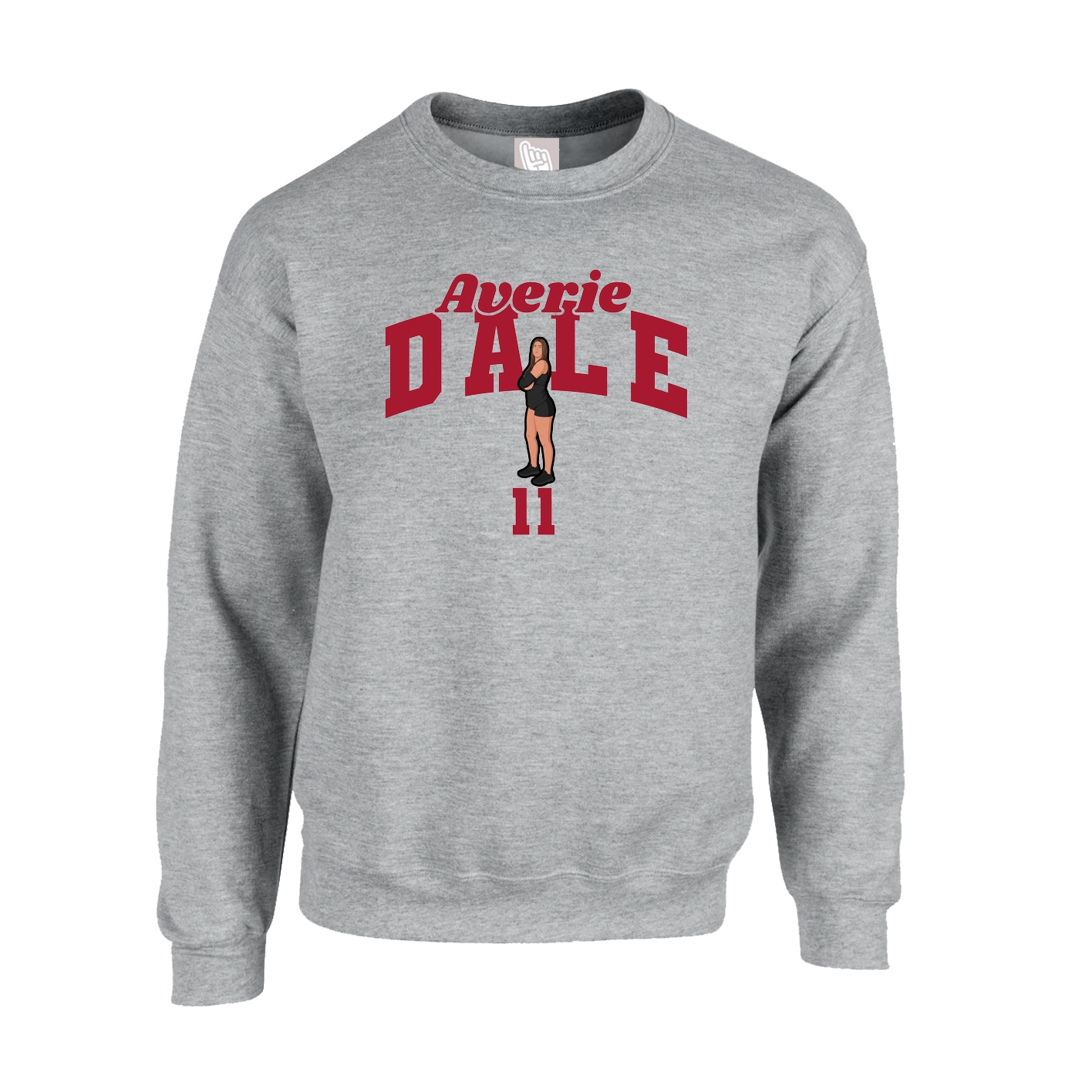 Fleece Crew — Signature Arch in Grey