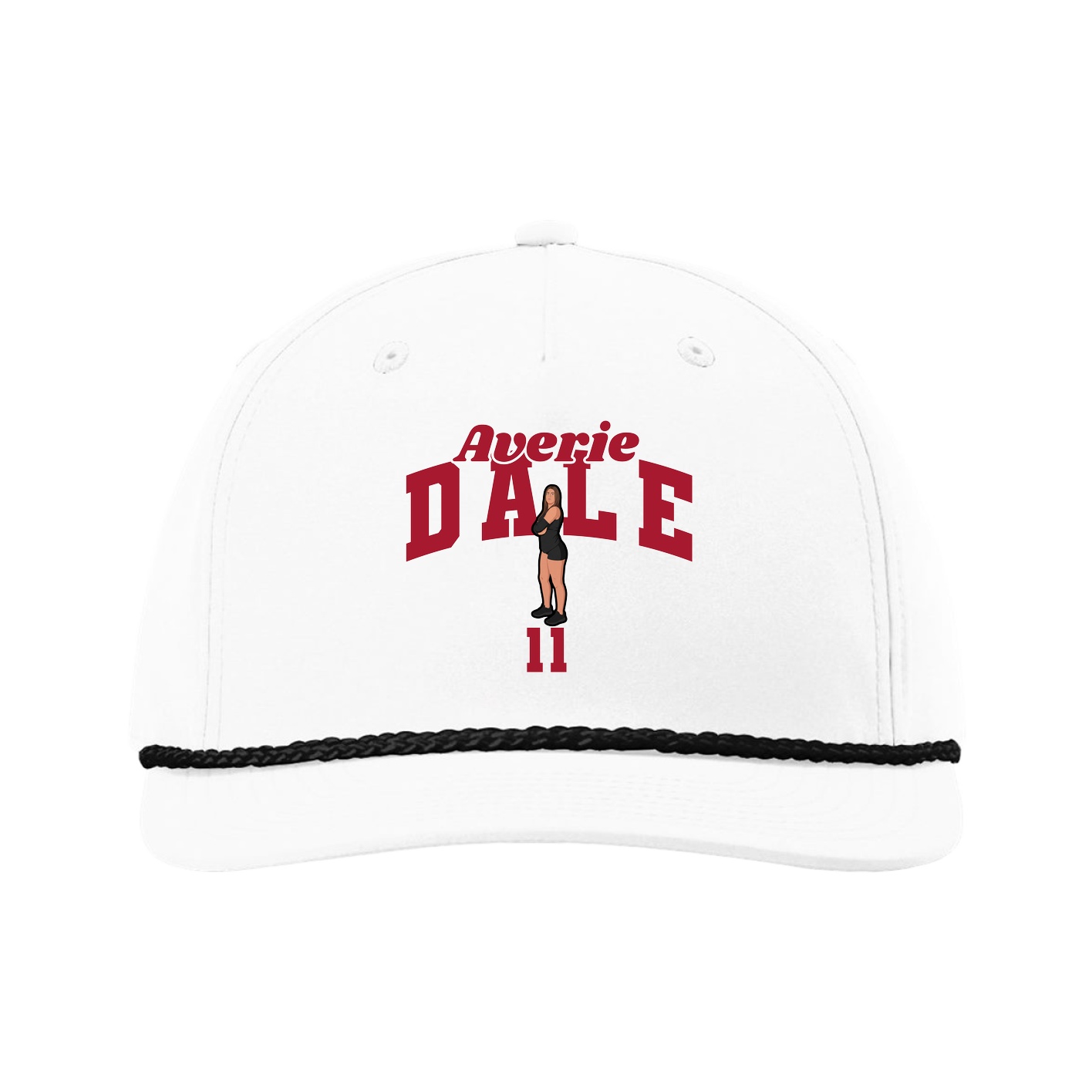 Five-Panel Classic Rope Cap — Signature Arch in White