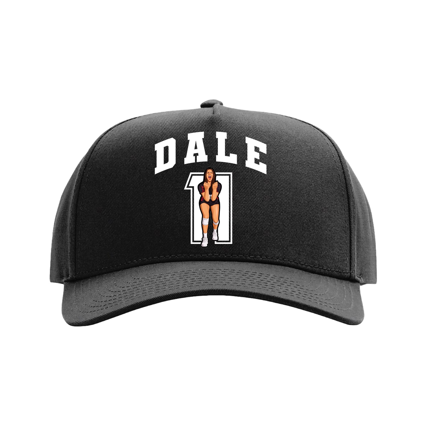 Full Fabric Five-Panel Champ Cap — Number in Black