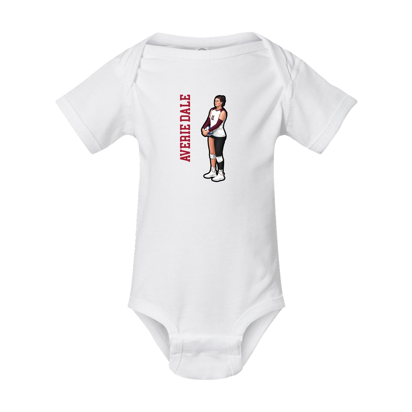 Baby Onesie — Name Vertical in White