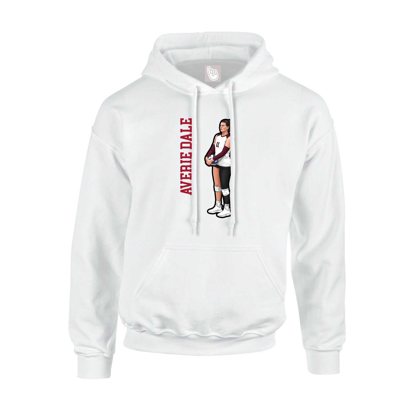 Hoodie — Name Vertical in White