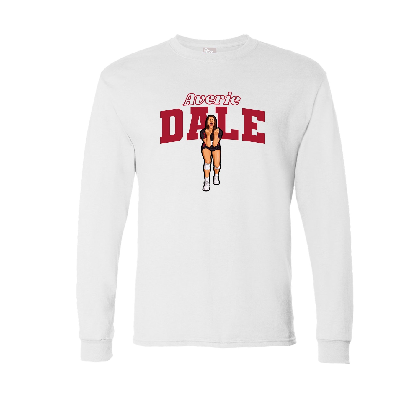 Long Sleeve Tee — Name Arch in White