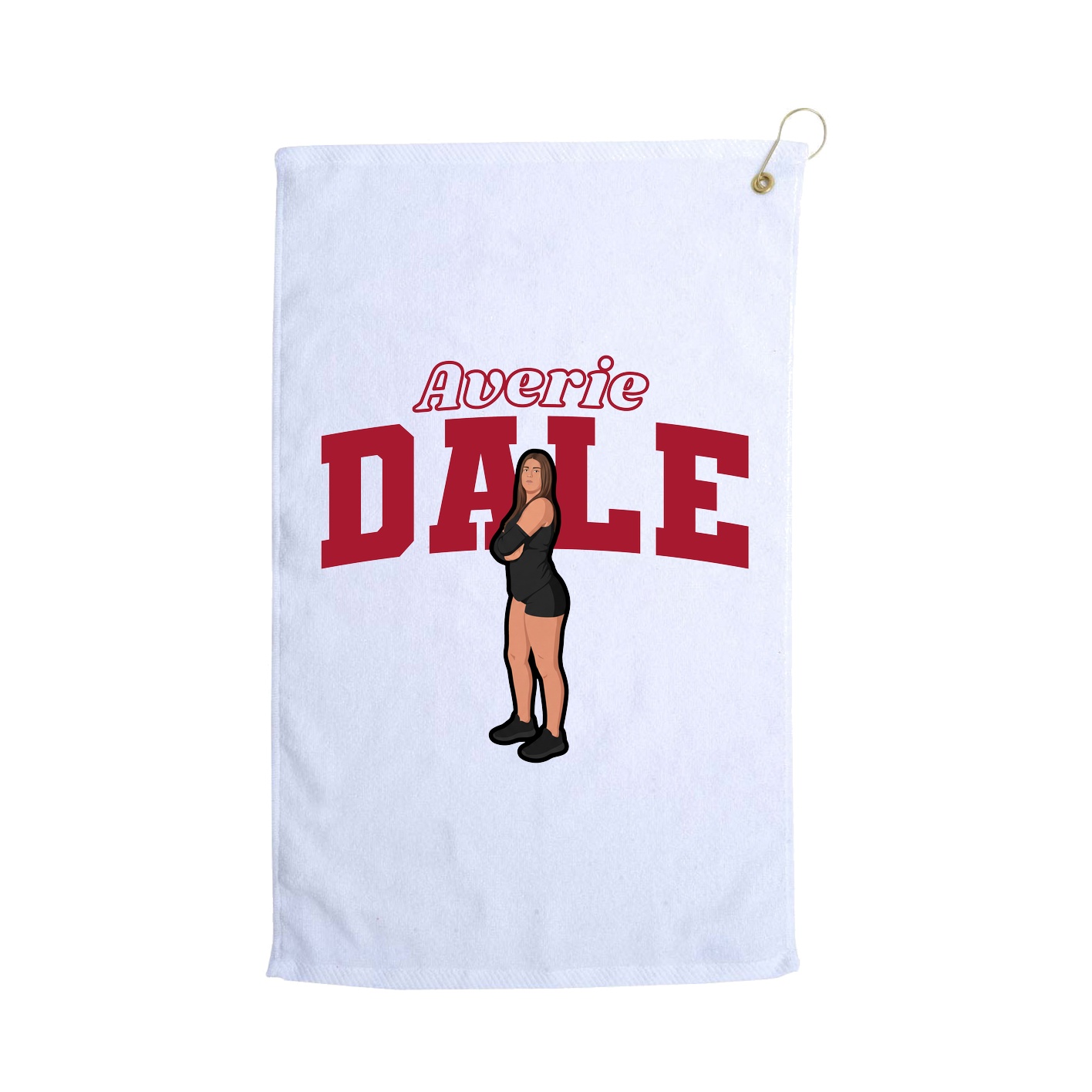Golf Towel — Name Arch in White