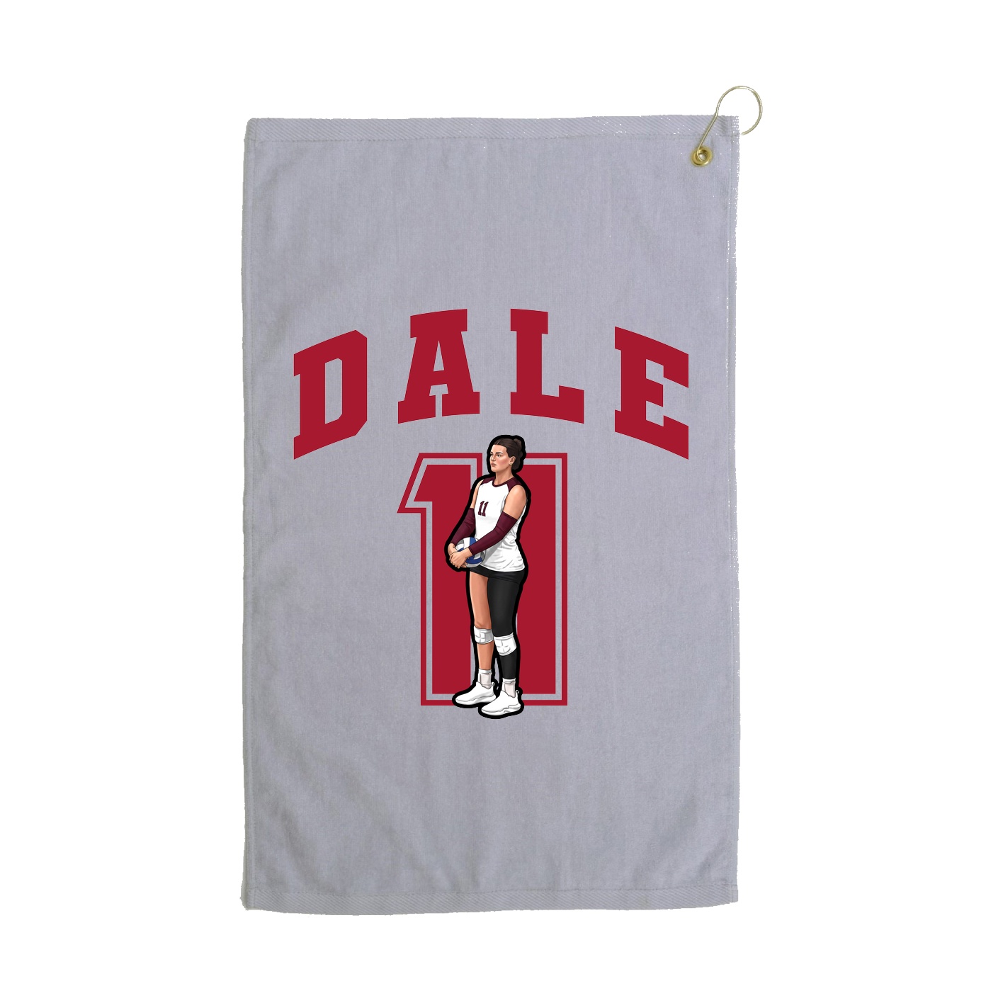 Golf Towel — Number in Grey