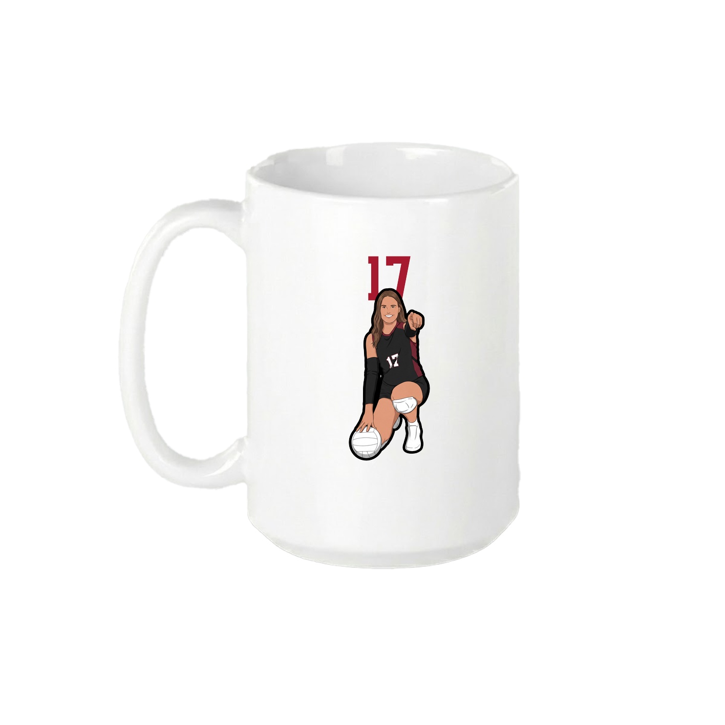 15oz Coffee Mug — Number Top in White