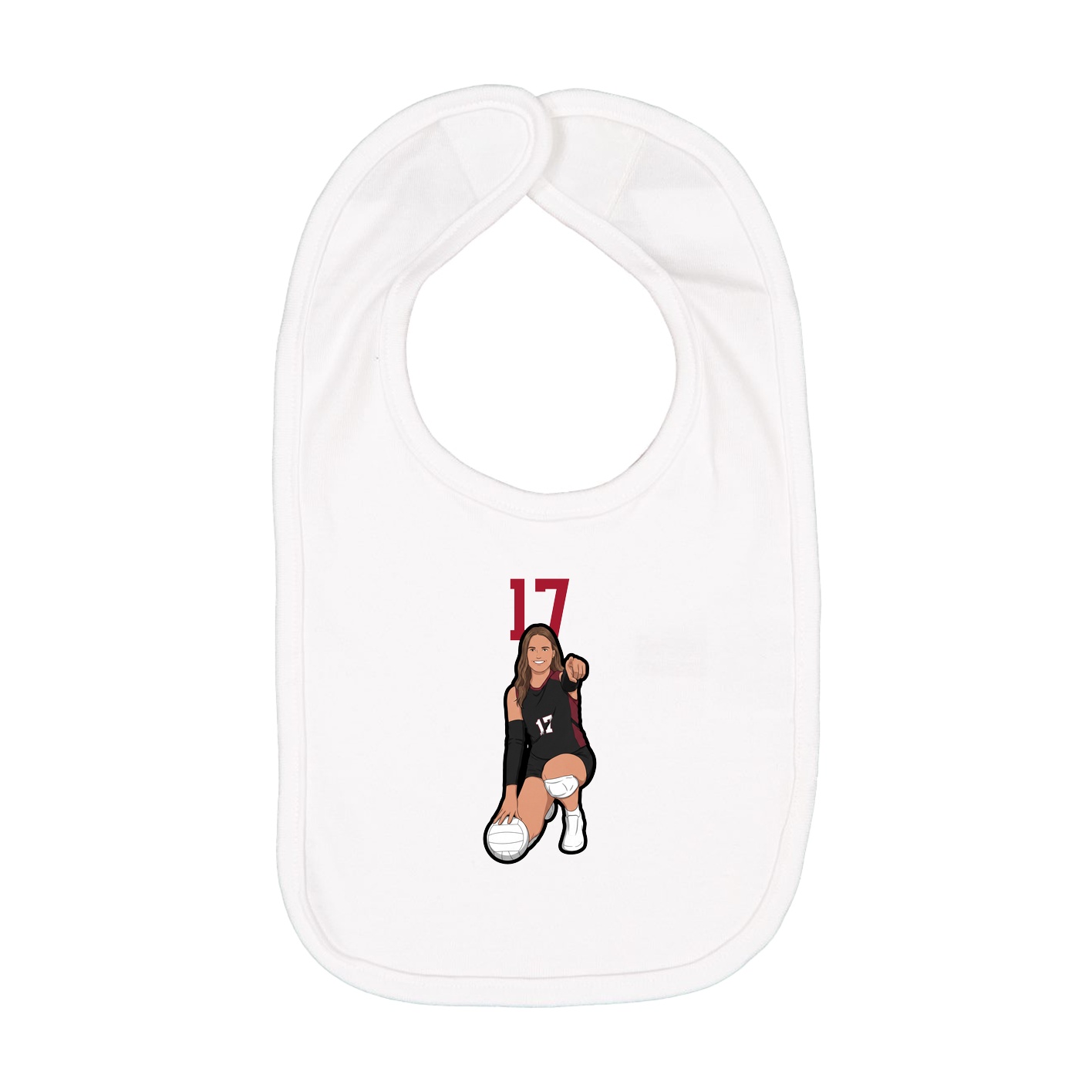 Infant Bib — Number Top in White