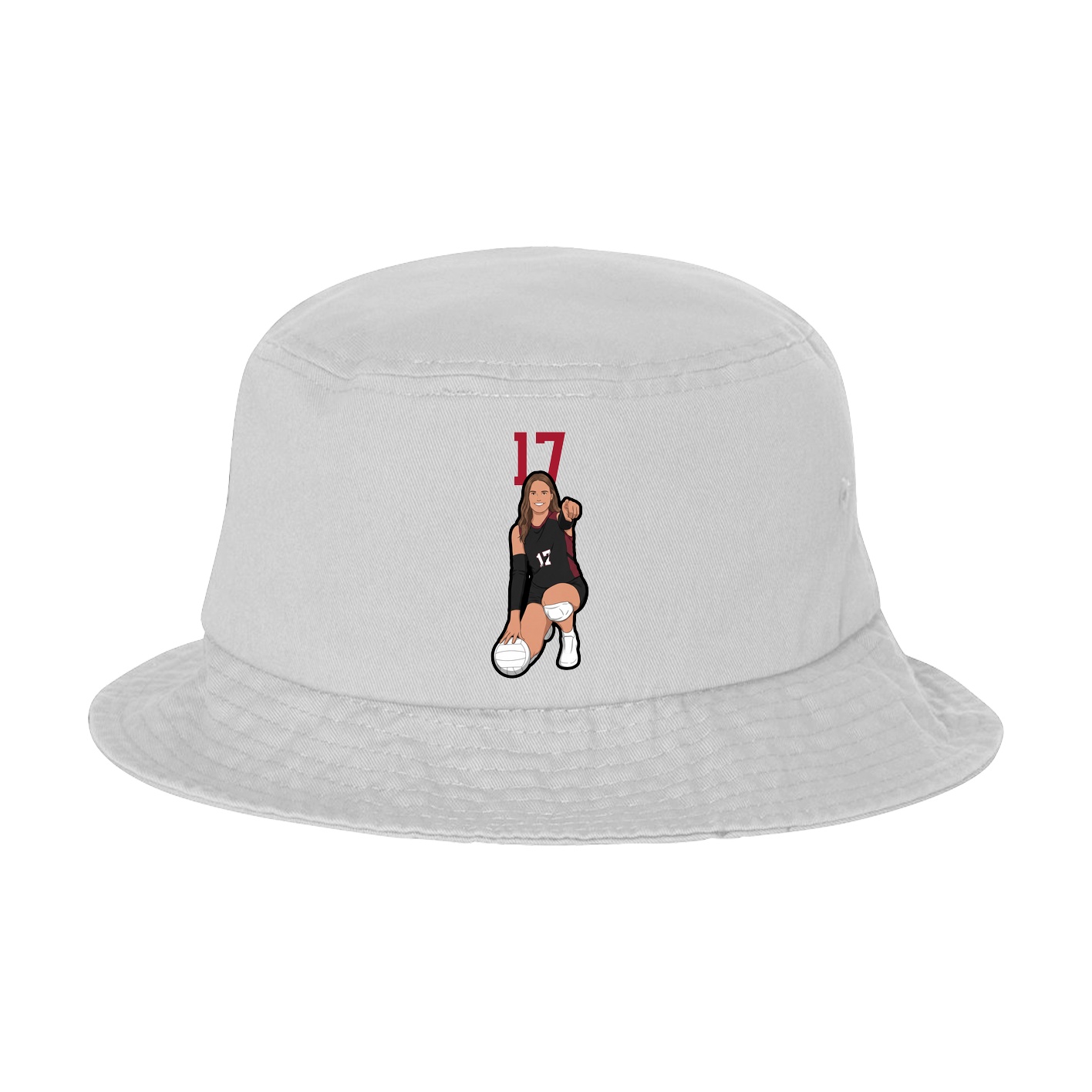 Bucket Cap — Number Top in White