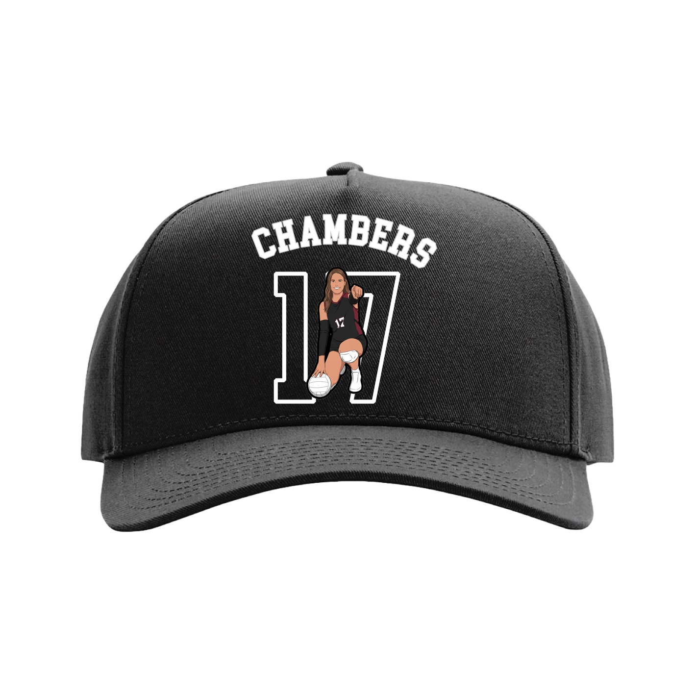 Full Fabric Five-Panel Champ Cap — Shirsey Arch in Black